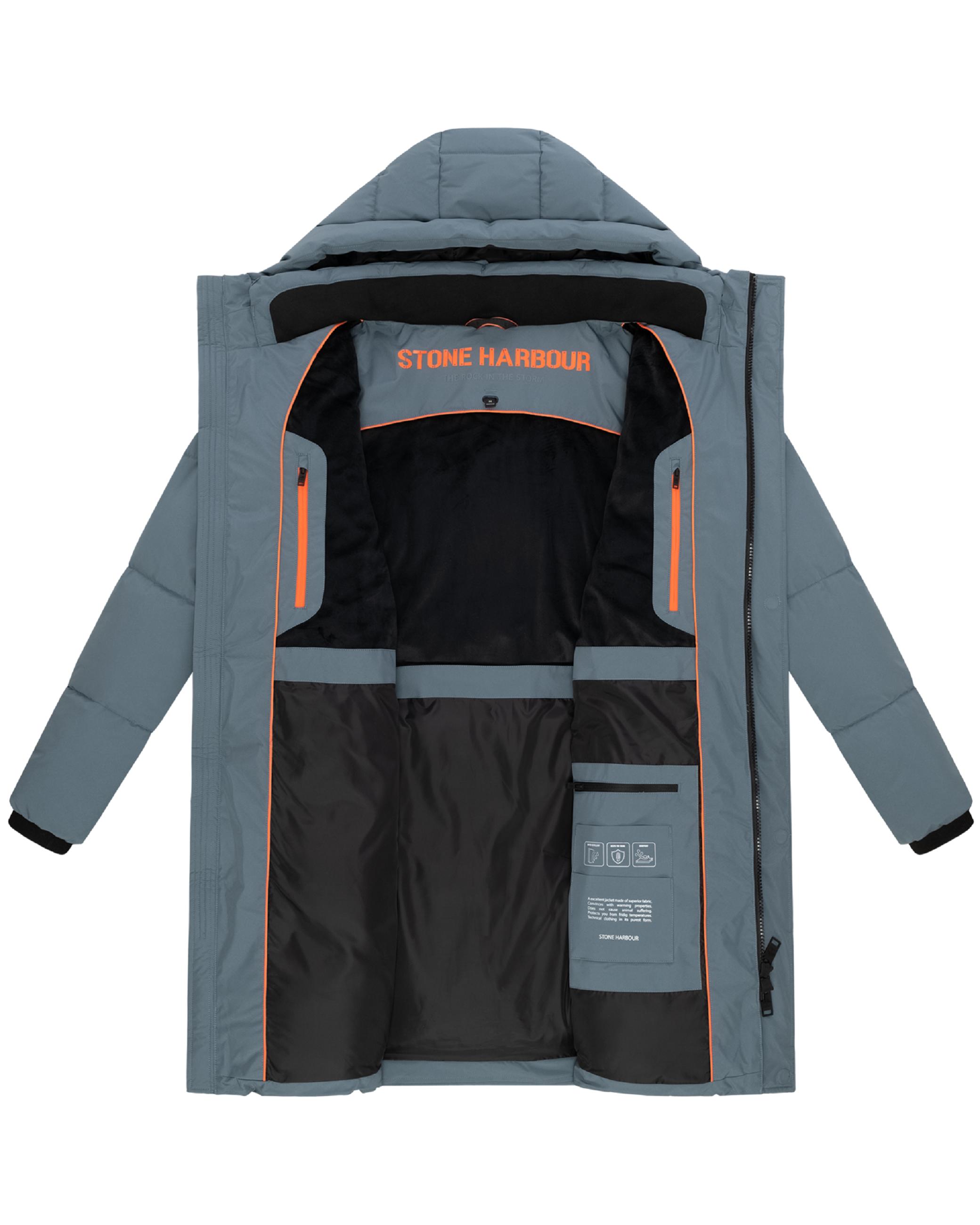 Winter Steppmantel mit Kapuze "Hadrieen XX" Stormy Blue