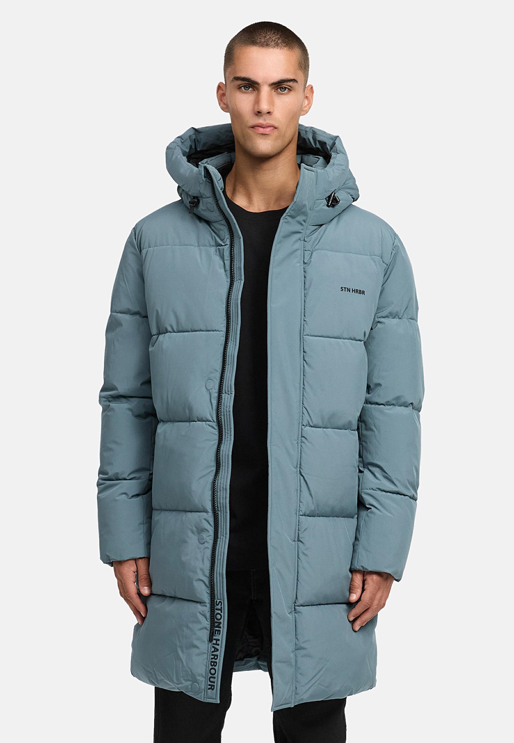 Winter Steppmantel mit Kapuze "Hadrieen XX" Stormy Blue