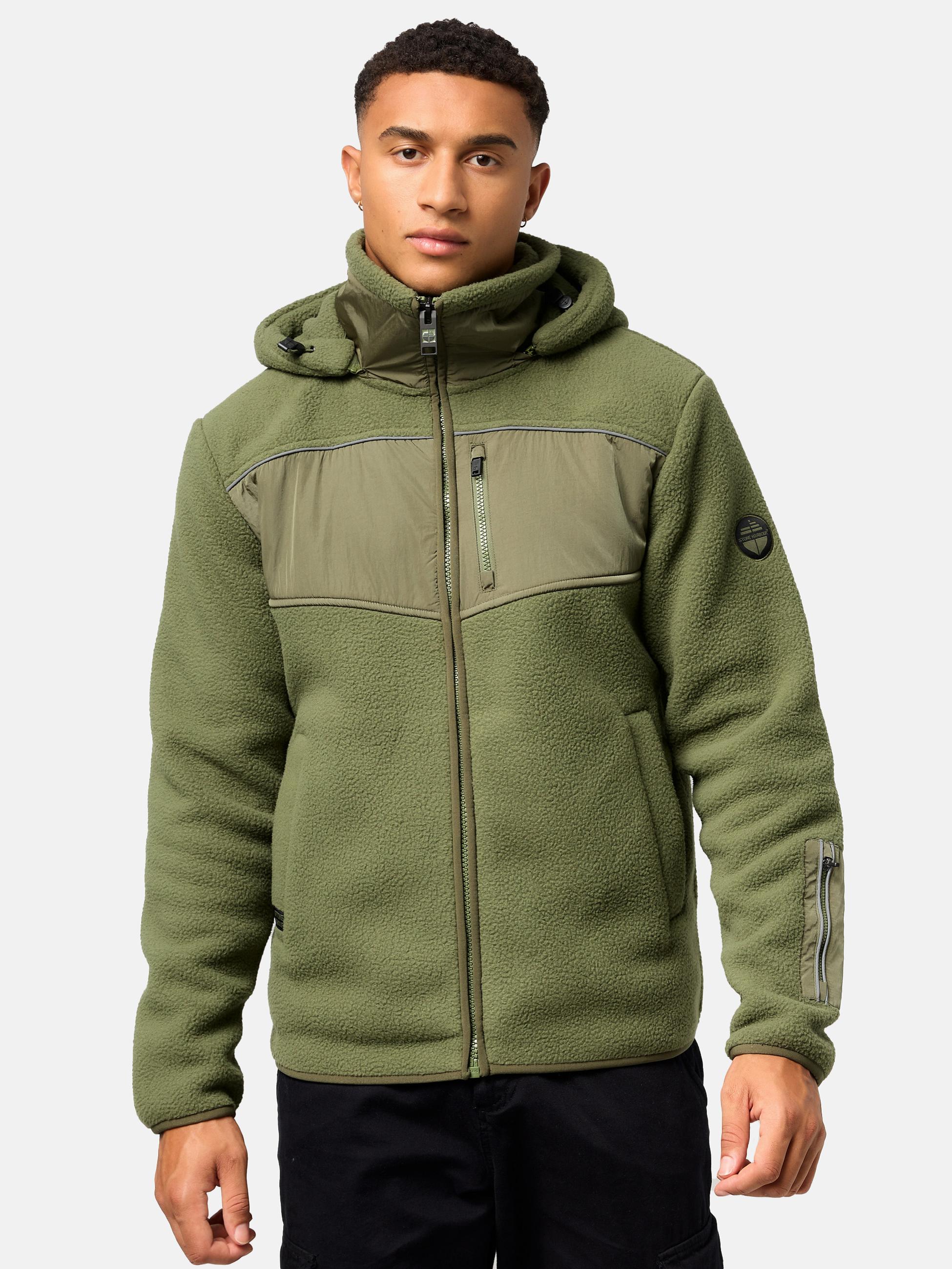 Fleecejacke mit Kapuze "Illian" Olive Leaf