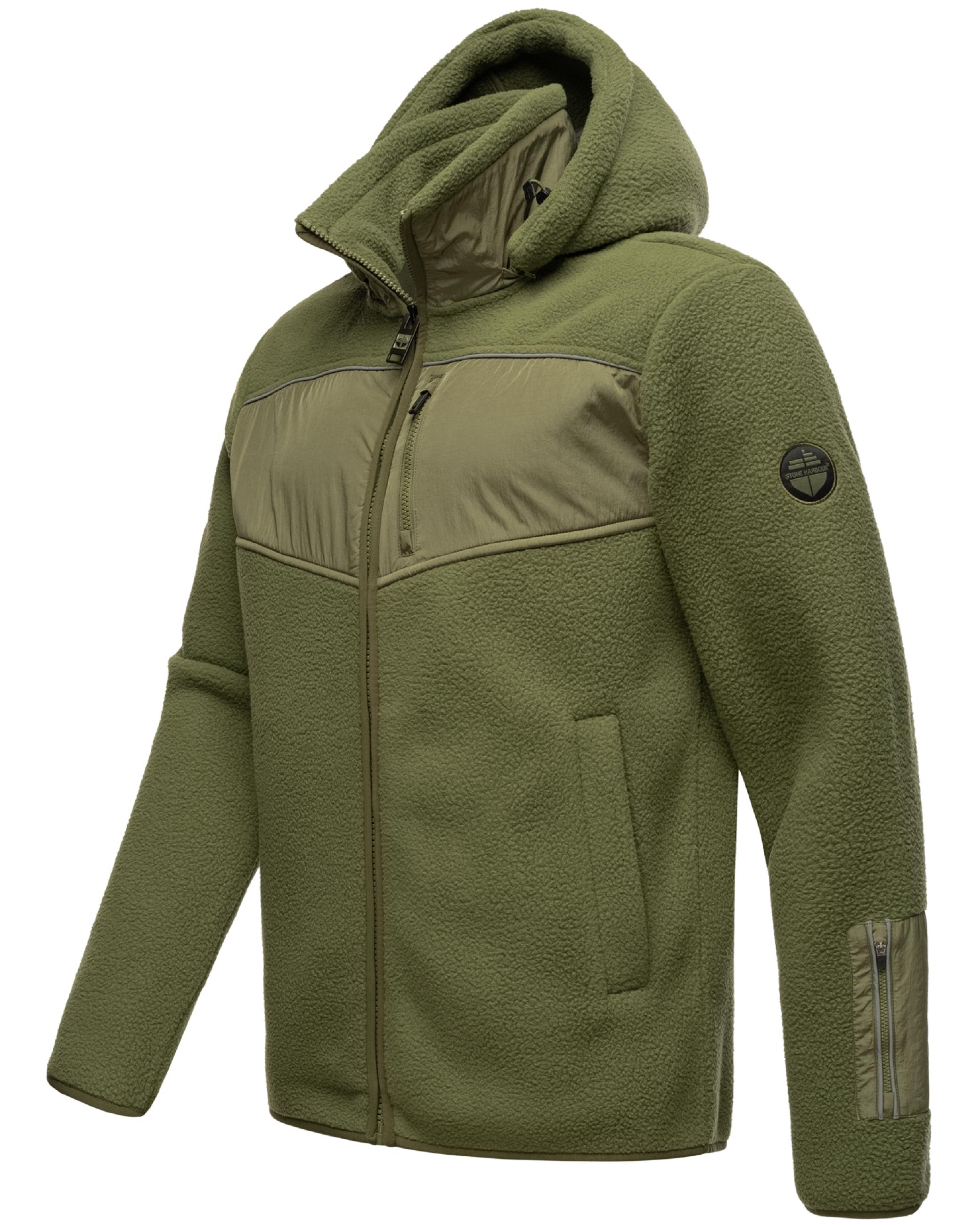 Fleecejacke mit Kapuze "Illian" Olive Leaf