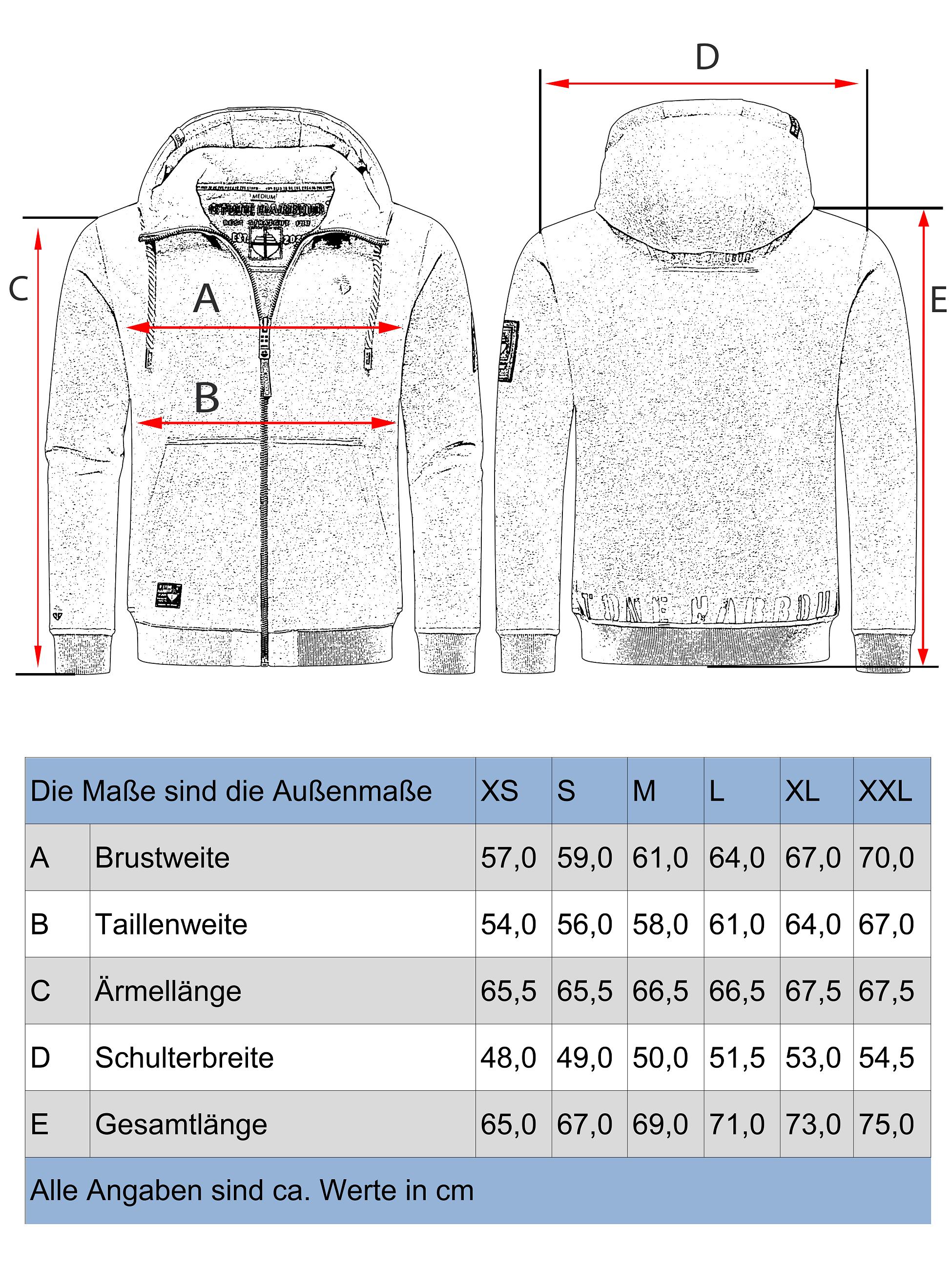 Grössentabelle - Lässige Sweatjacke mit Kapuze "Jacobi Jamie"