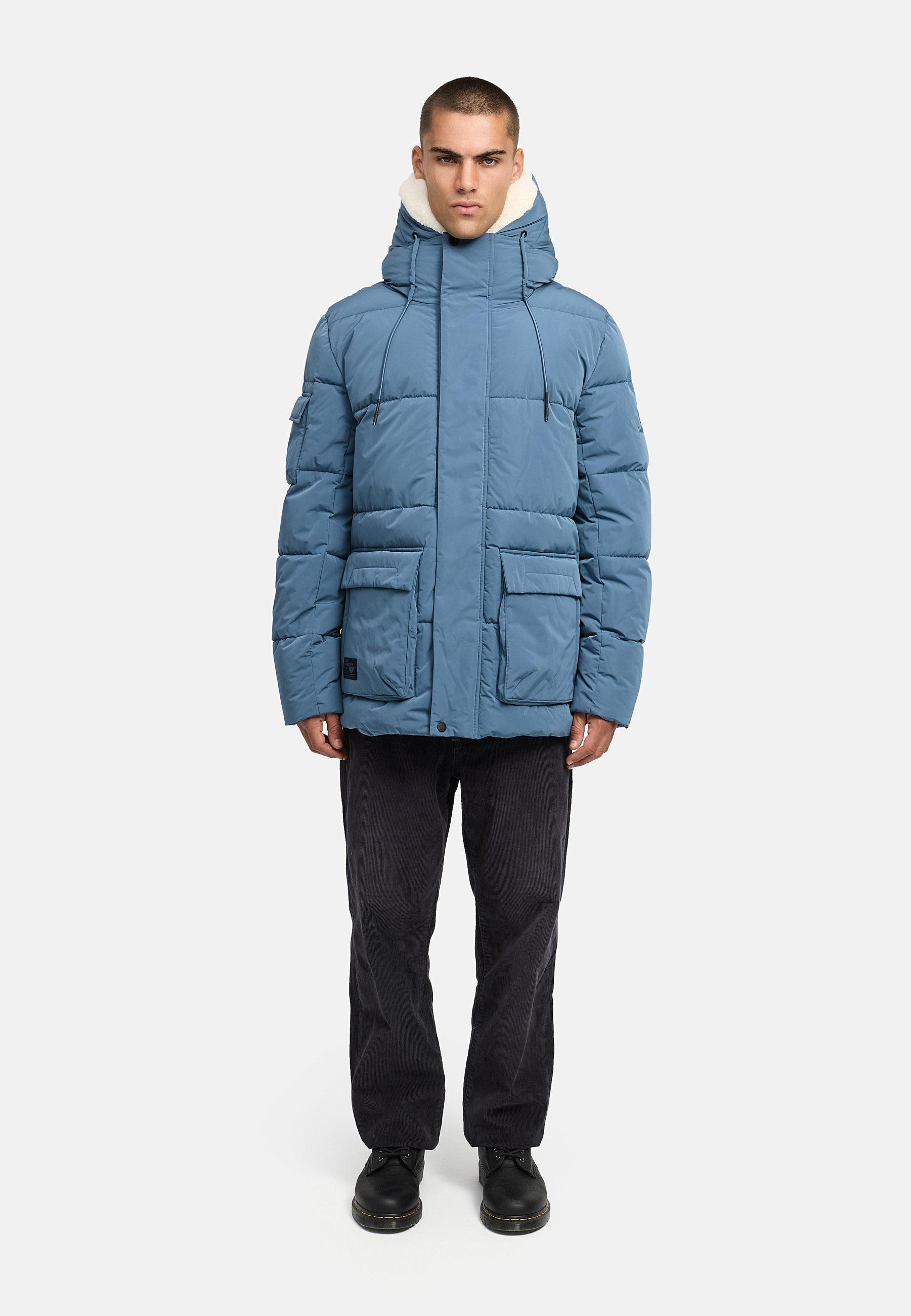 Steppjacke mit Teddyfleece-Einsatz "Lauroo XX" Dusty Blue