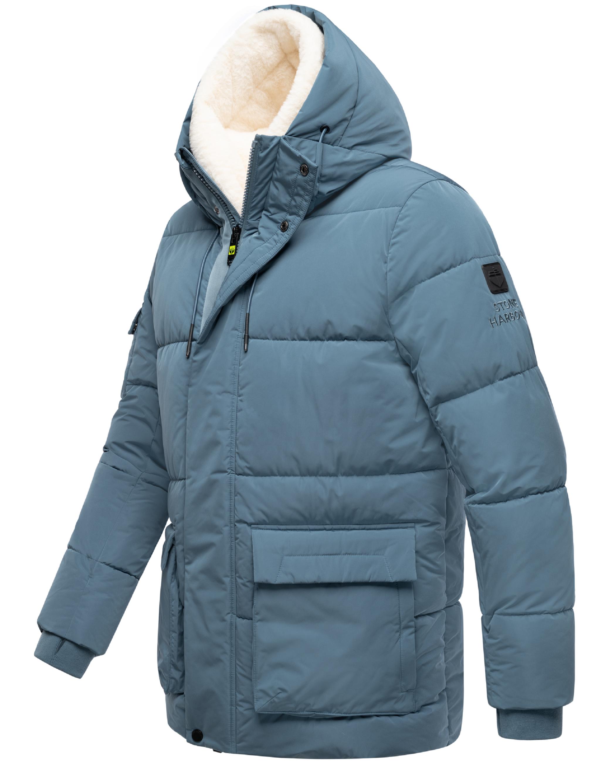 Steppjacke mit Teddyfleece-Einsatz "Lauroo XX" Dusty Blue