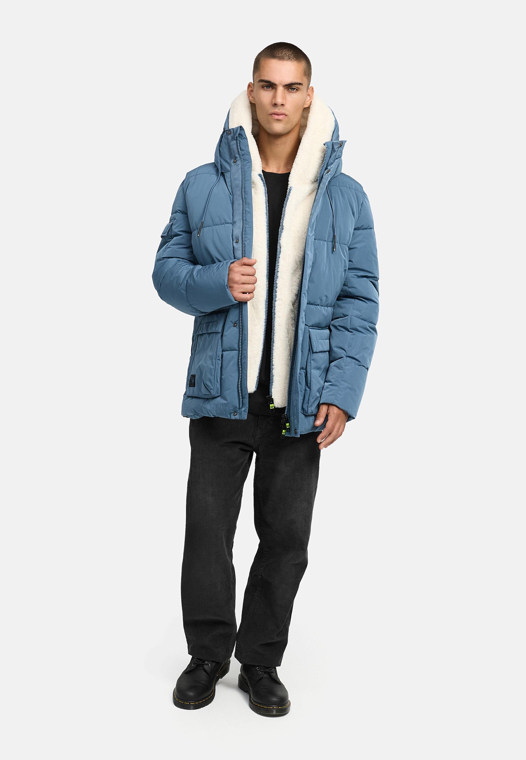 Steppjacke mit Teddyfleece-Einsatz "Lauroo XX" Dusty Blue