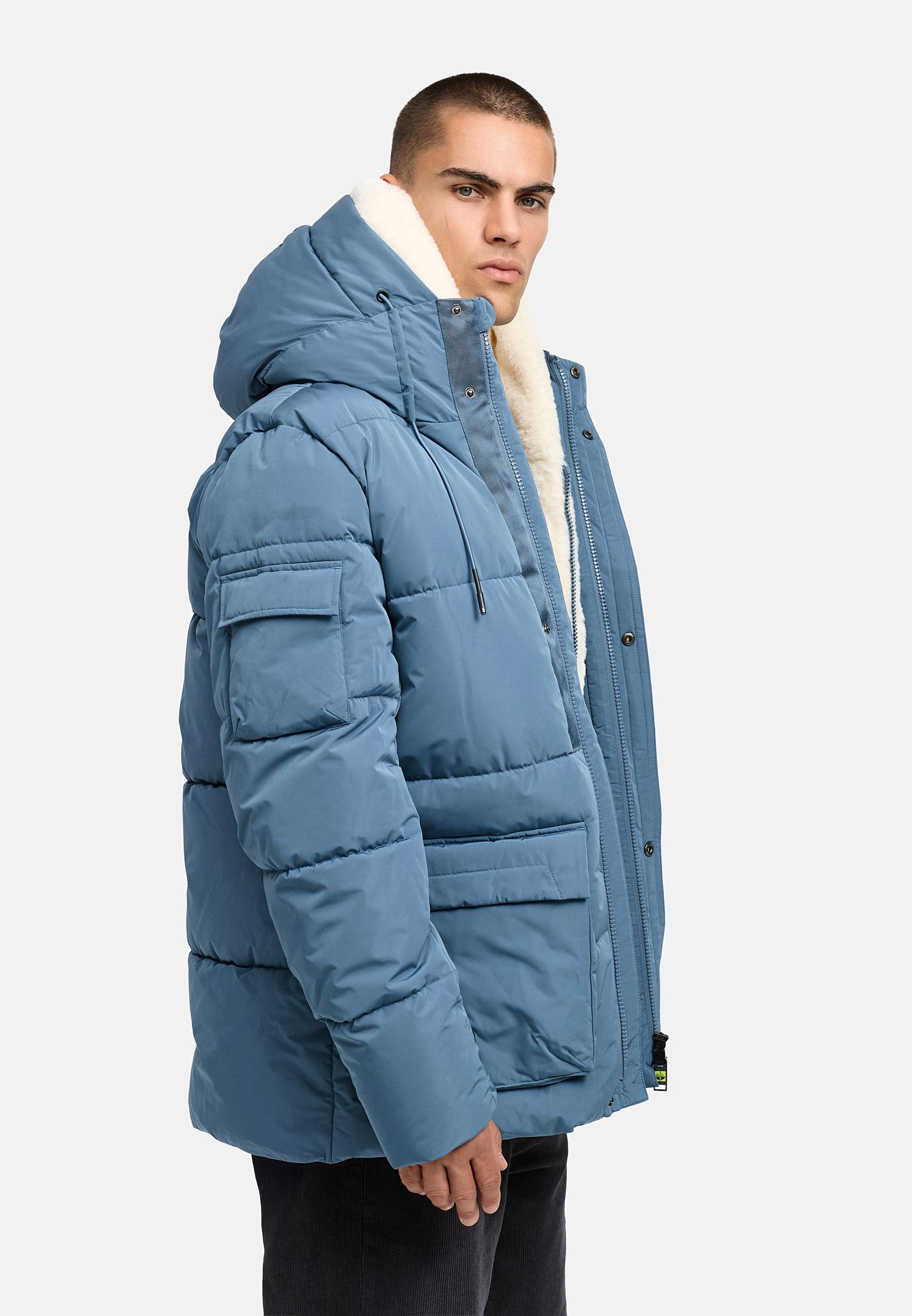 Steppjacke mit Teddyfleece-Einsatz "Lauroo XX" Dusty Blue