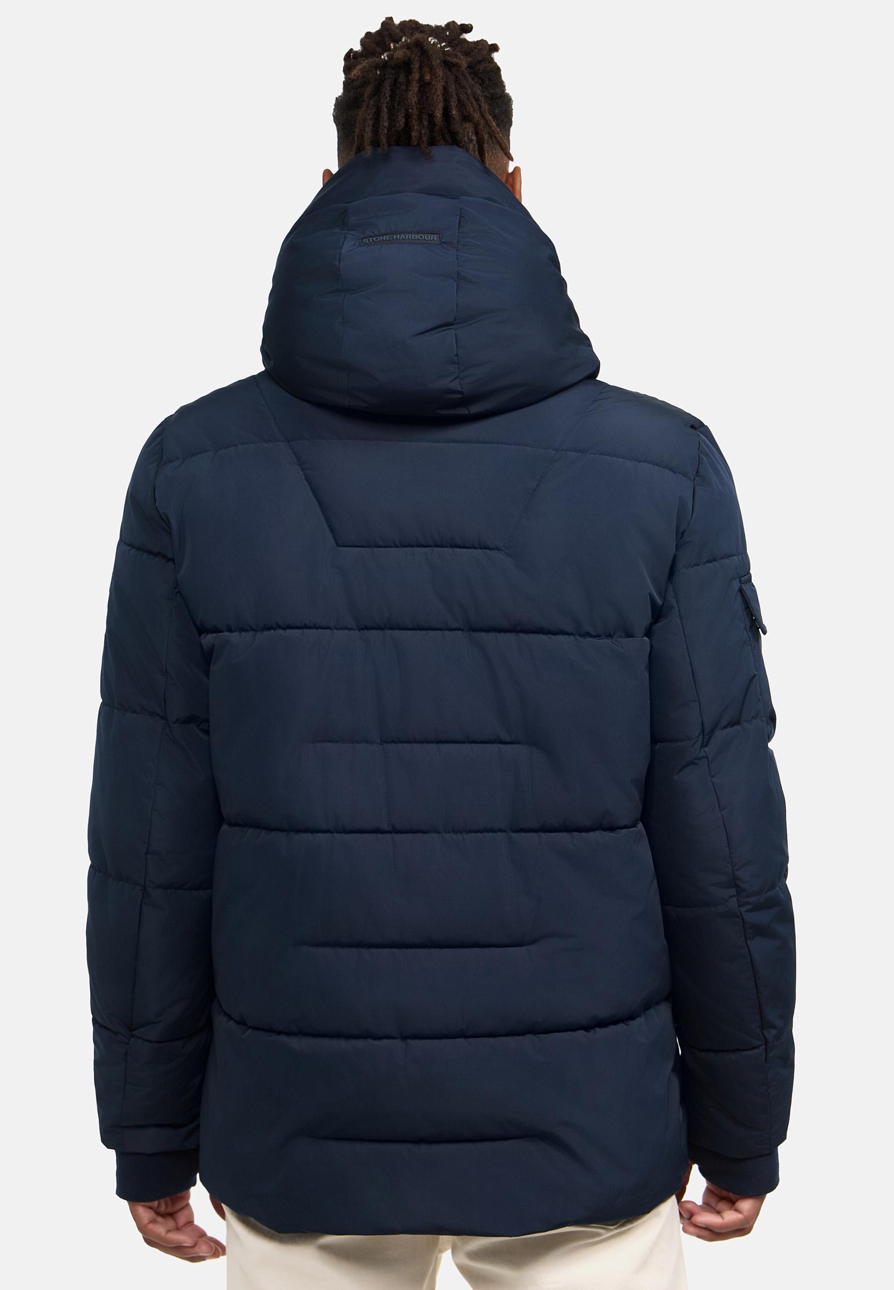 Steppjacke mit Kunstfell-Einsatz "Lauroo XX" Navy