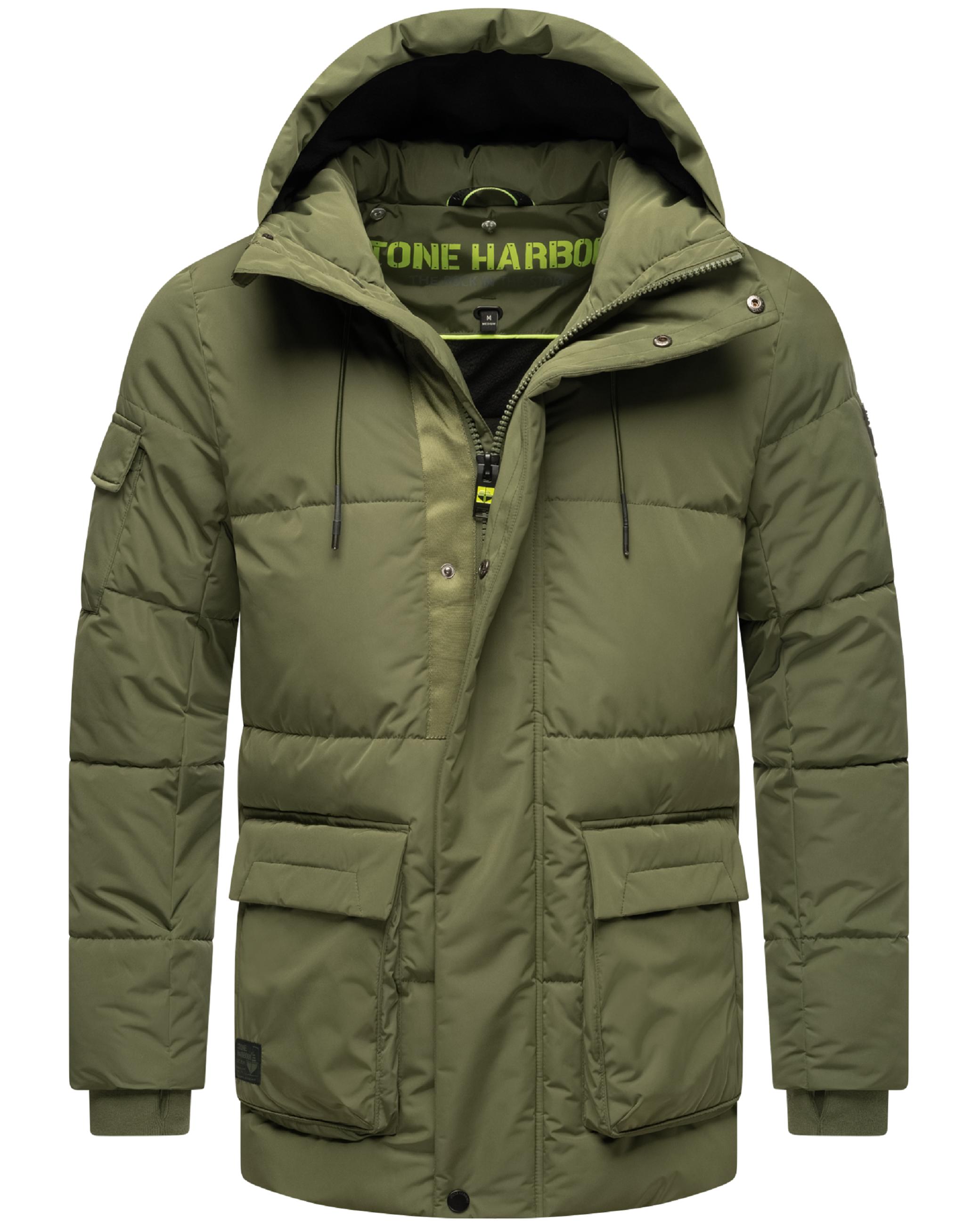 Steppjacke mit Kunstfell-Einsatz "Lauroo XX" Pine Olive