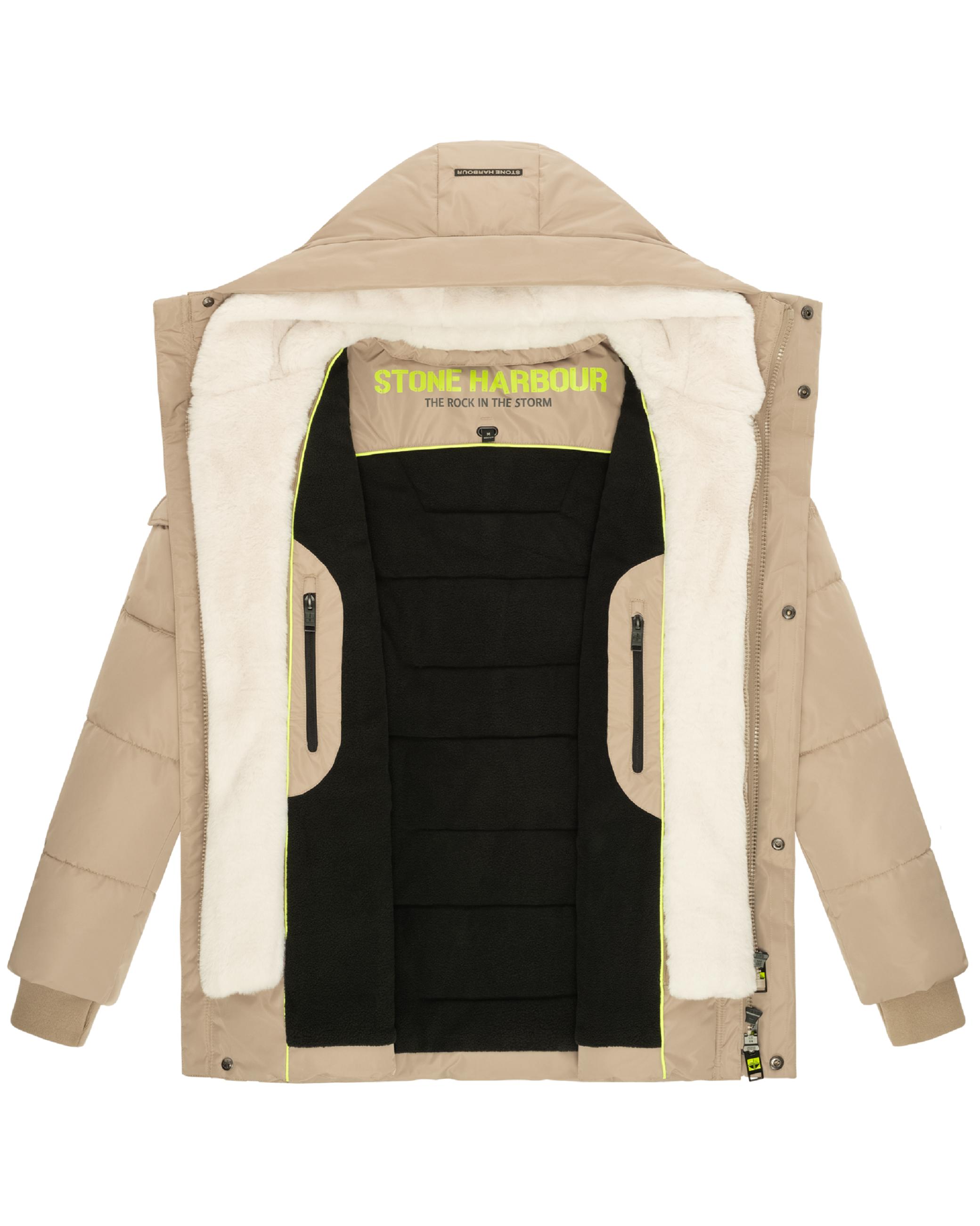 Steppjacke mit Kunstfell-Einsatz "Lauroo XX" Sand Beige