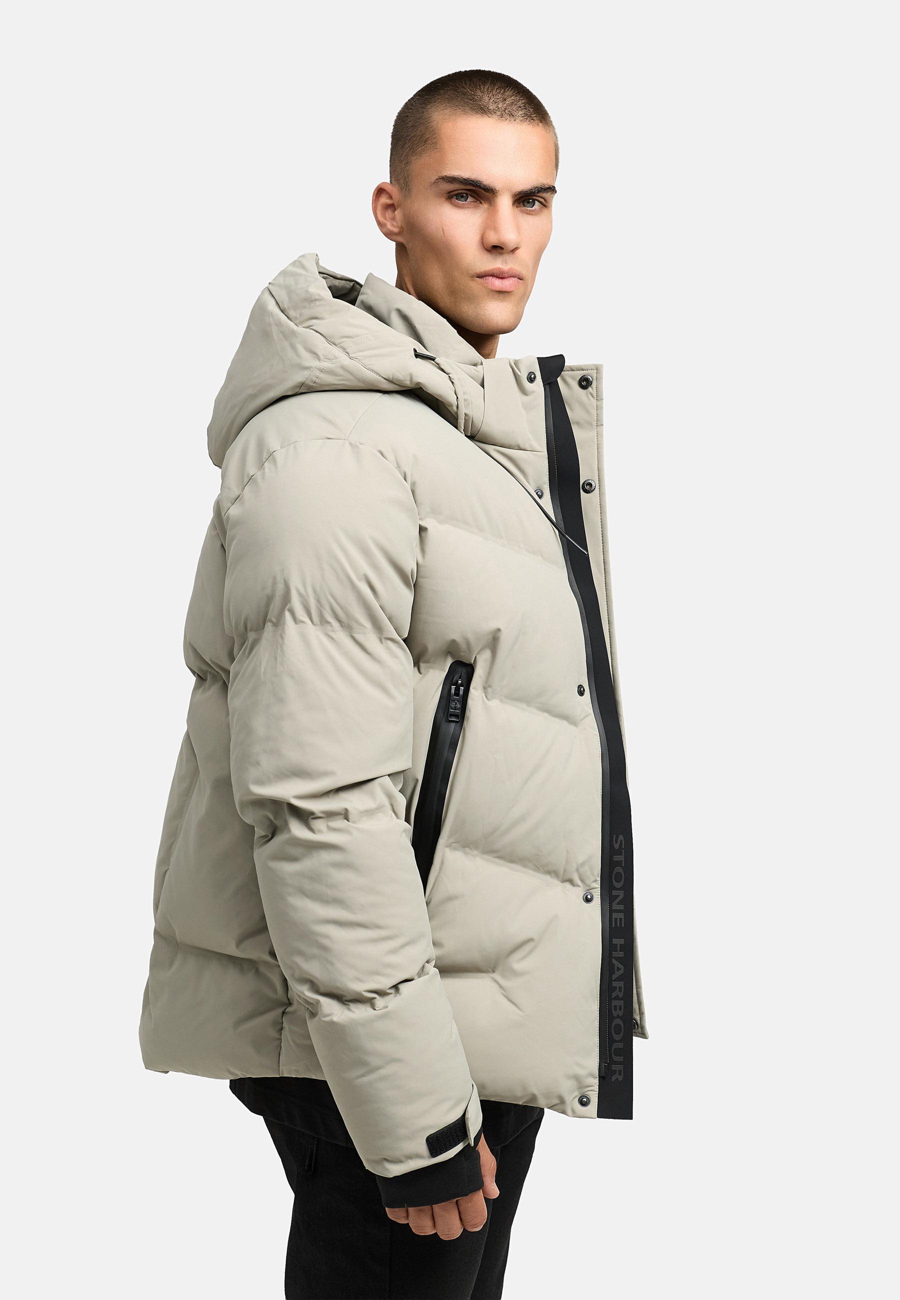 Winter Steppjacke mit Kapuze "Livianoo XX" Silver Grey