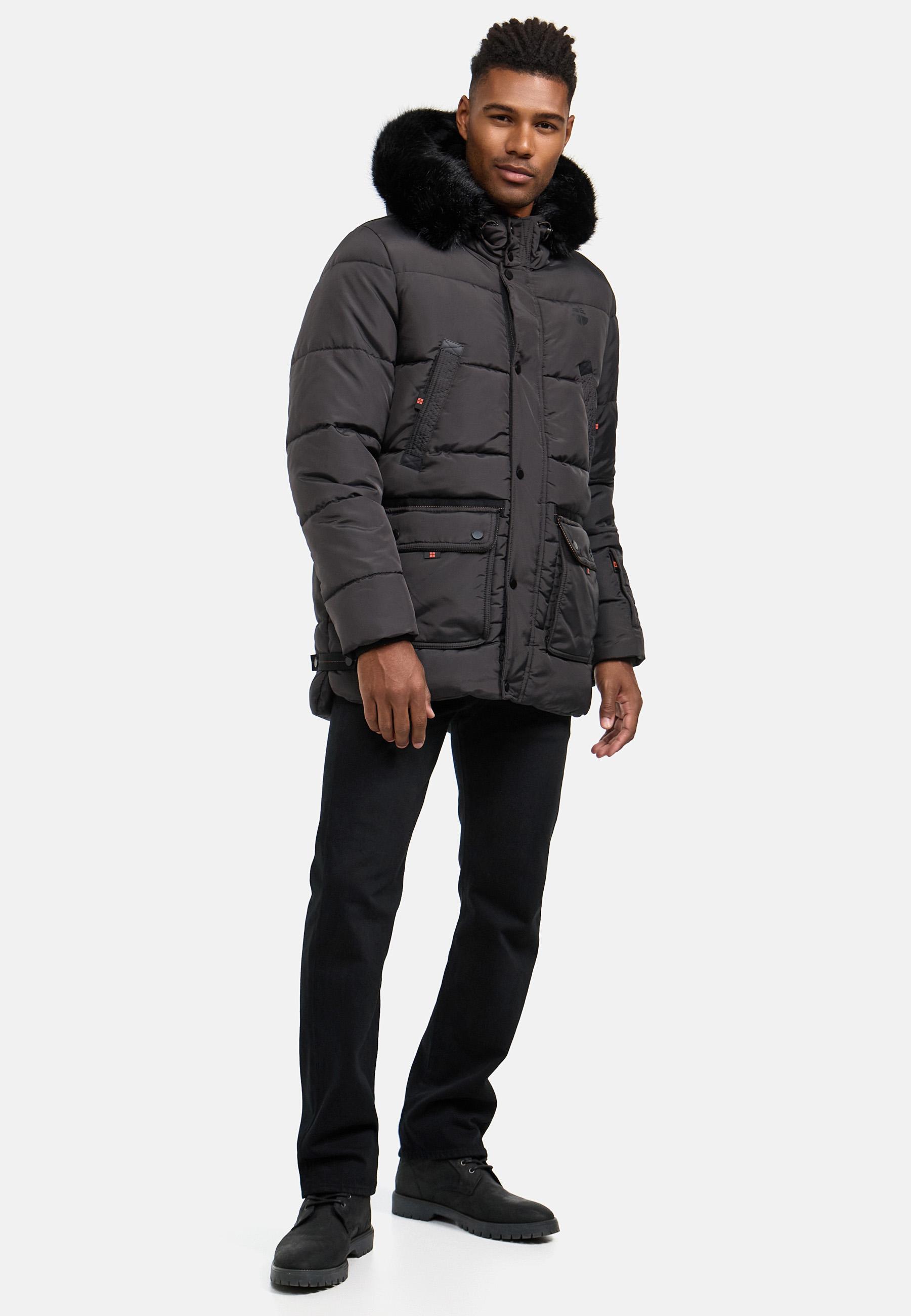 Winter Steppjacke mit abnehmbarer Kapuze "Mironoo" Anthracite