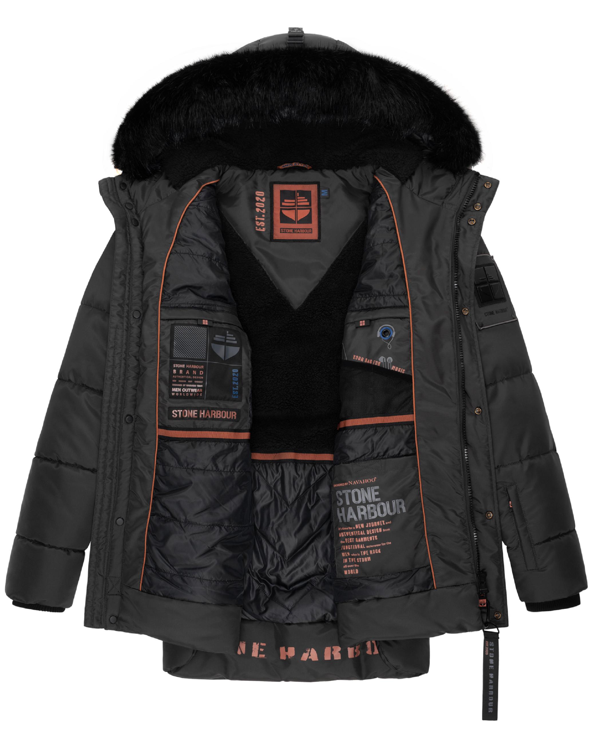 Winter Steppjacke mit abnehmbarer Kapuze "Mironoo" Anthracite