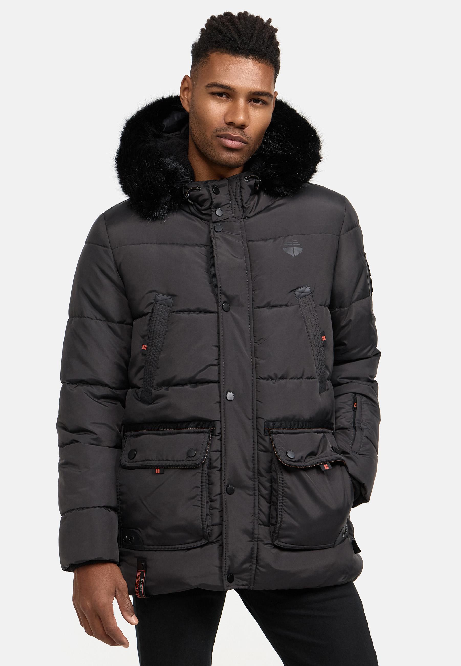 Winter Steppjacke mit abnehmbarer Kapuze "Mironoo" Anthracite