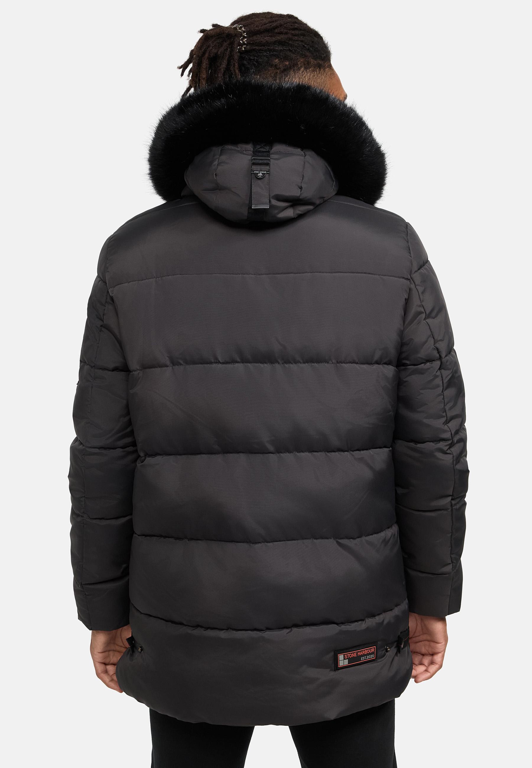 Winter Steppjacke mit abnehmbarer Kapuze "Mironoo" Anthracite