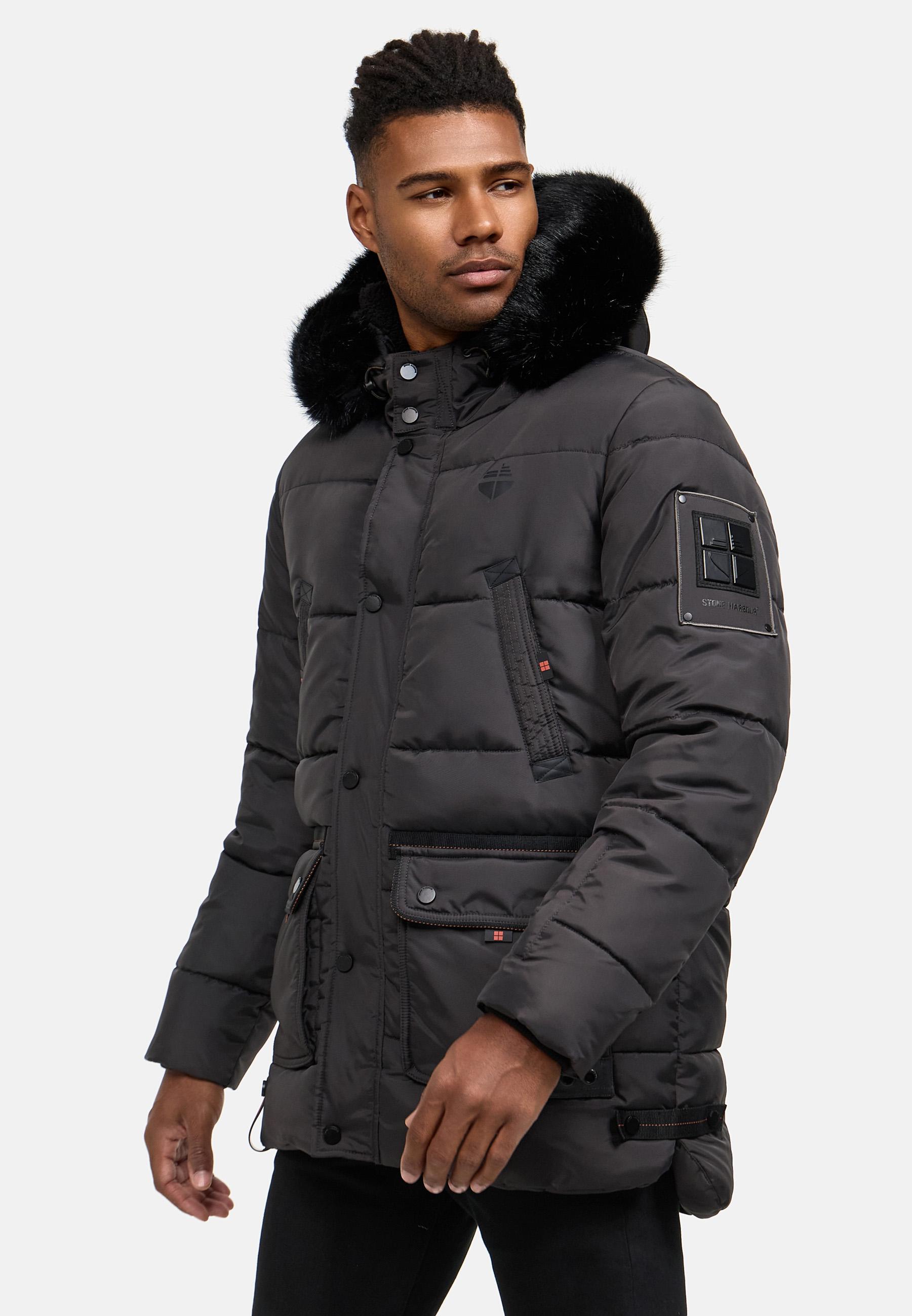 Winter Steppjacke mit abnehmbarer Kapuze "Mironoo" Anthracite