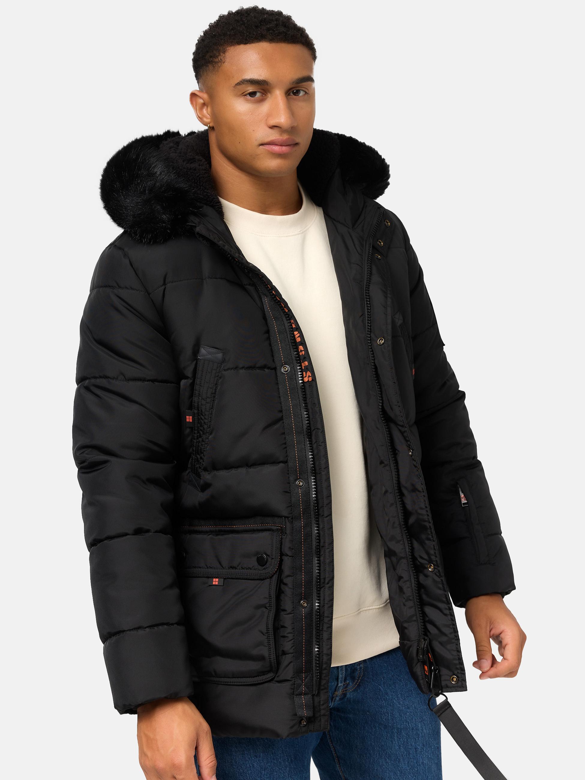 Winter Steppjacke mit abnehmbarer Kapuze "Mironoo" Black