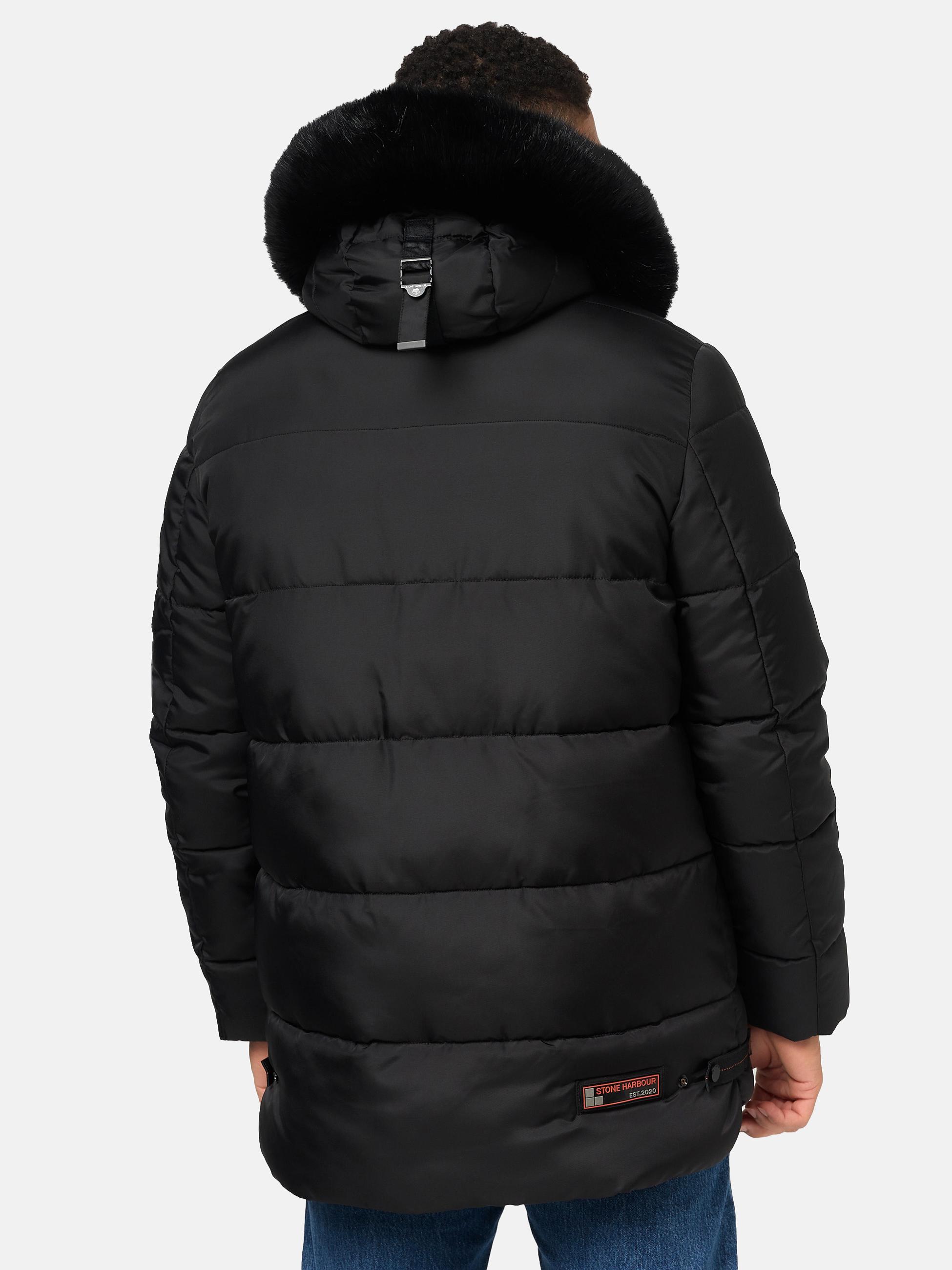 Winter Steppjacke mit abnehmbarer Kapuze "Mironoo" Black