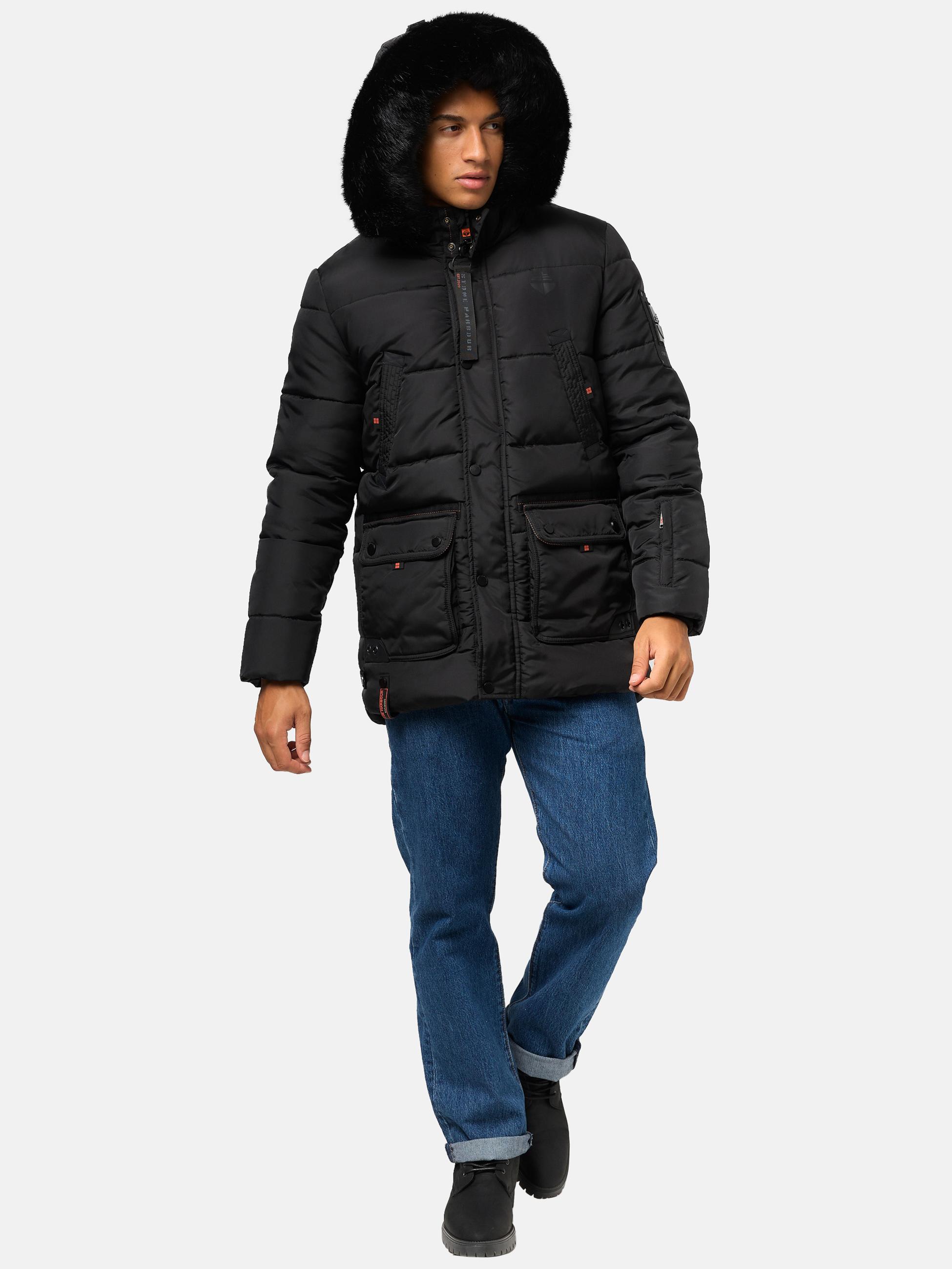 Winter Steppjacke mit abnehmbarer Kapuze "Mironoo" Black