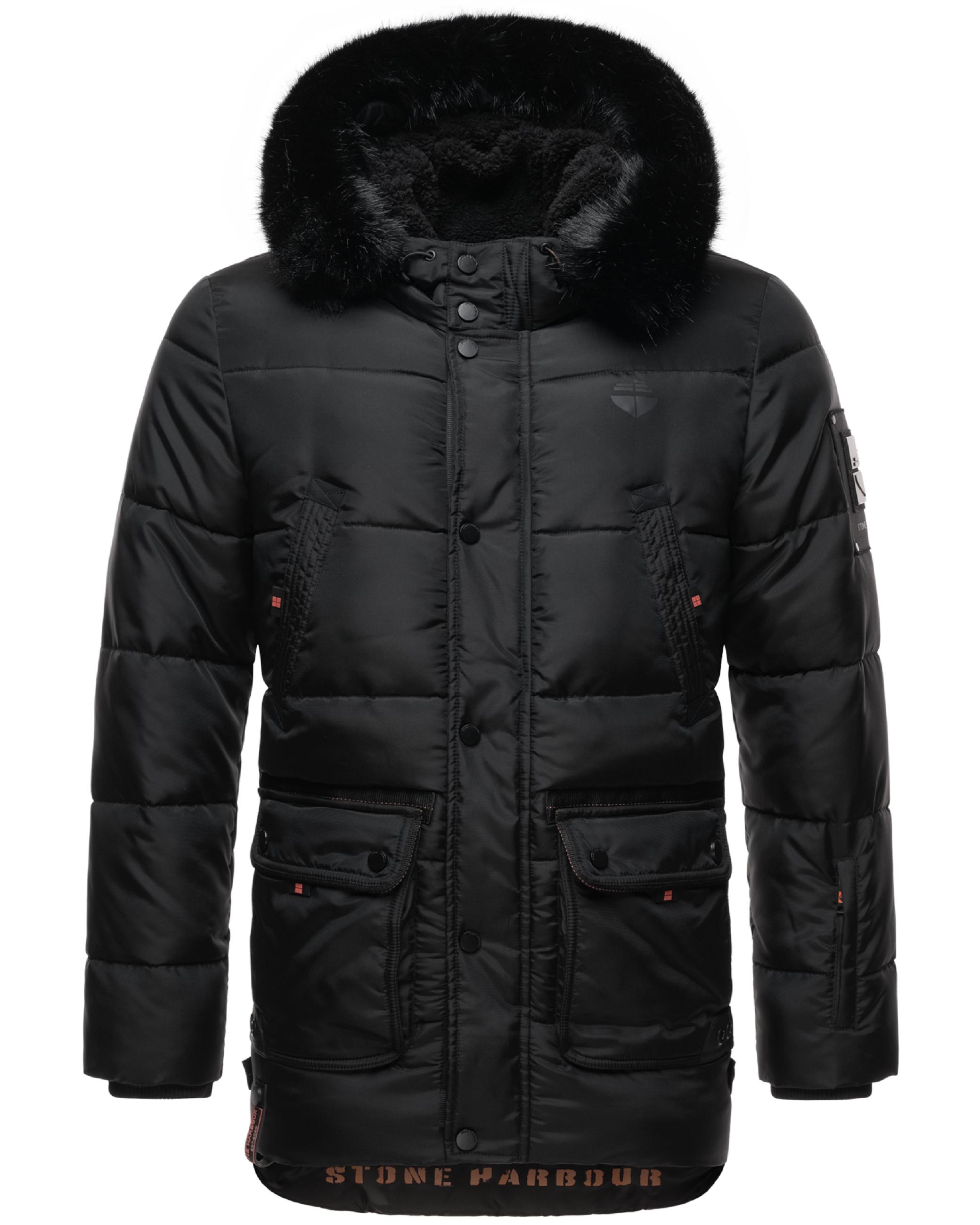 Winter Steppjacke mit abnehmbarer Kapuze "Mironoo" Black