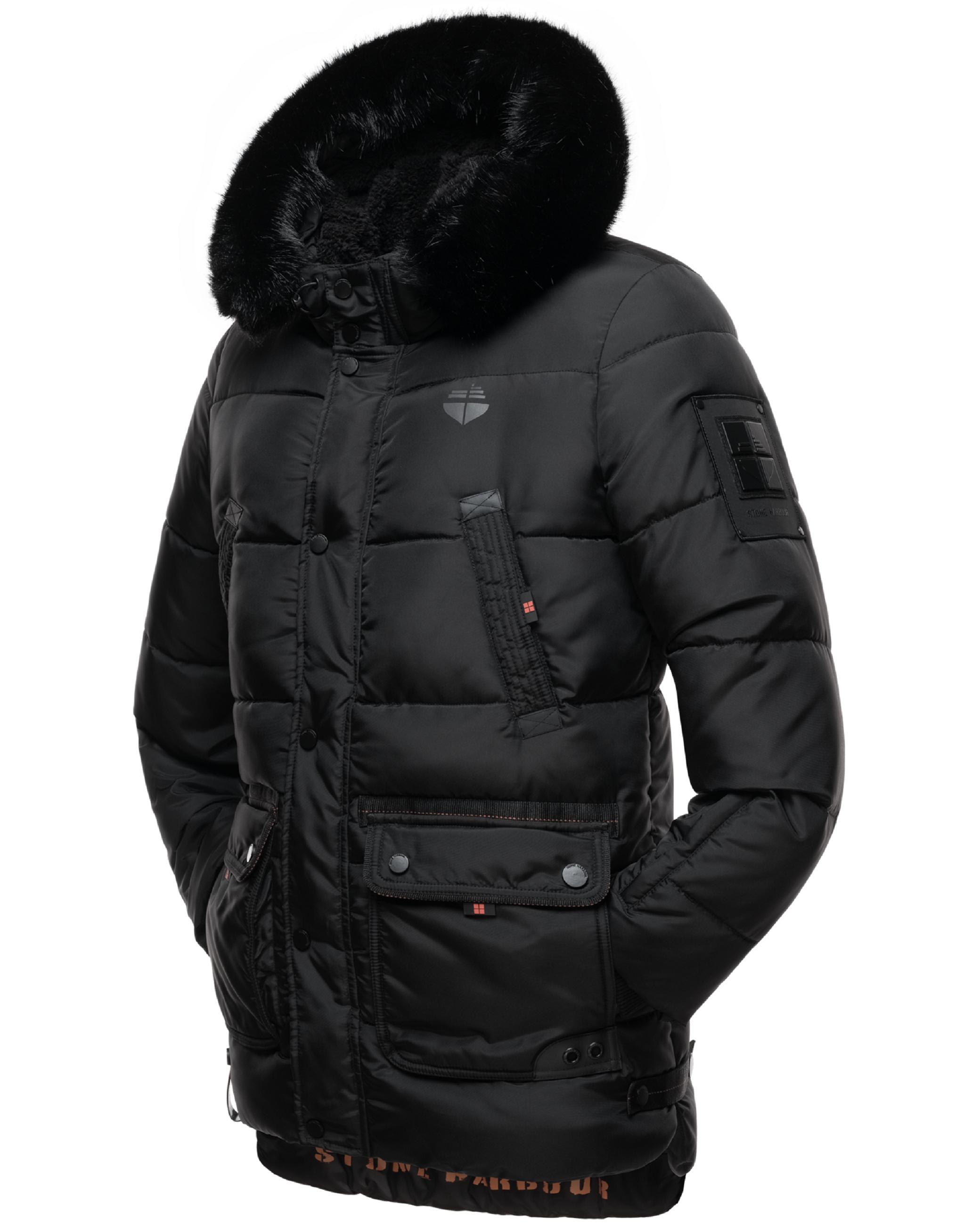 Winter Steppjacke mit abnehmbarer Kapuze "Mironoo" Black