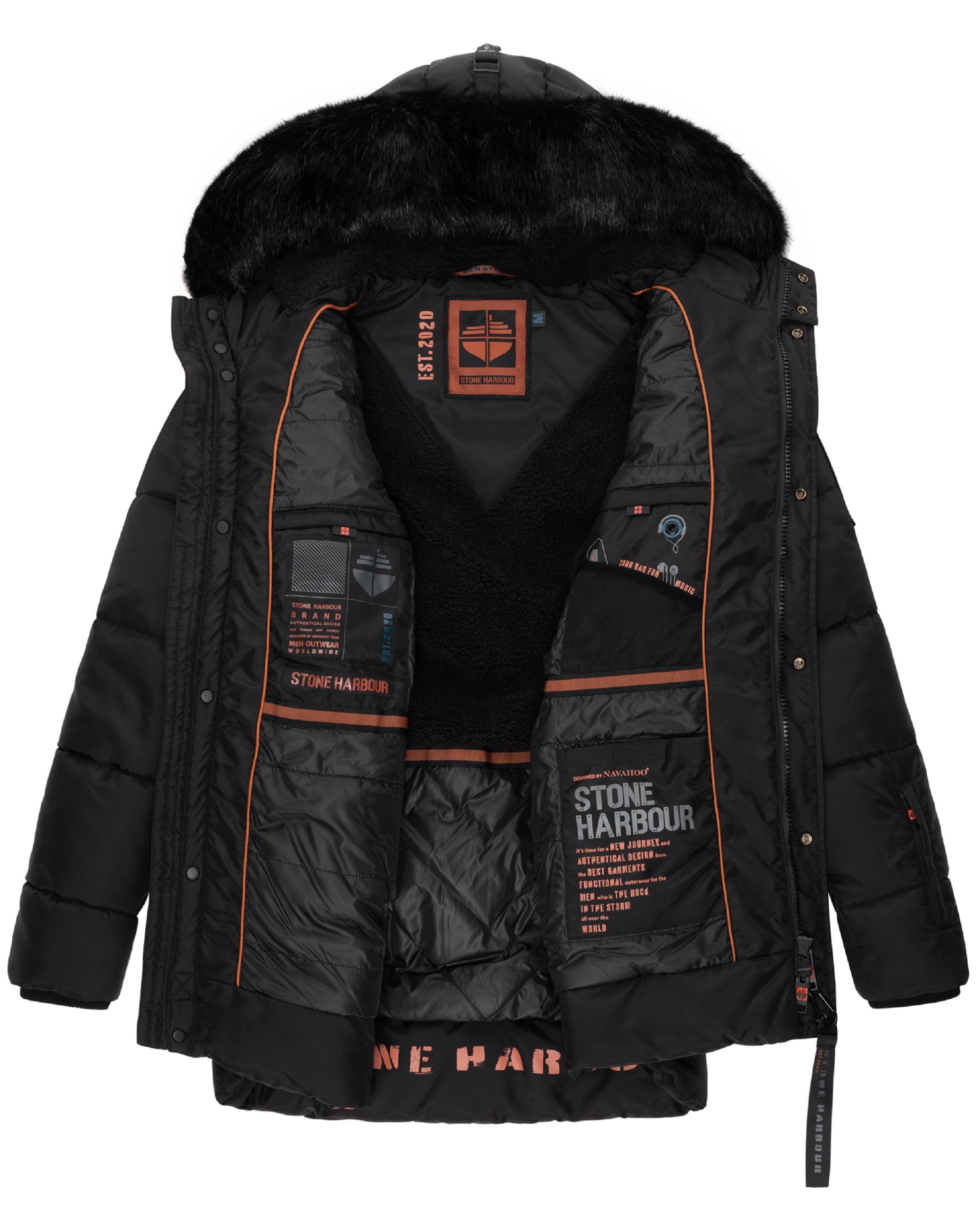 Winter Steppjacke mit abnehmbarer Kapuze "Mironoo" Black