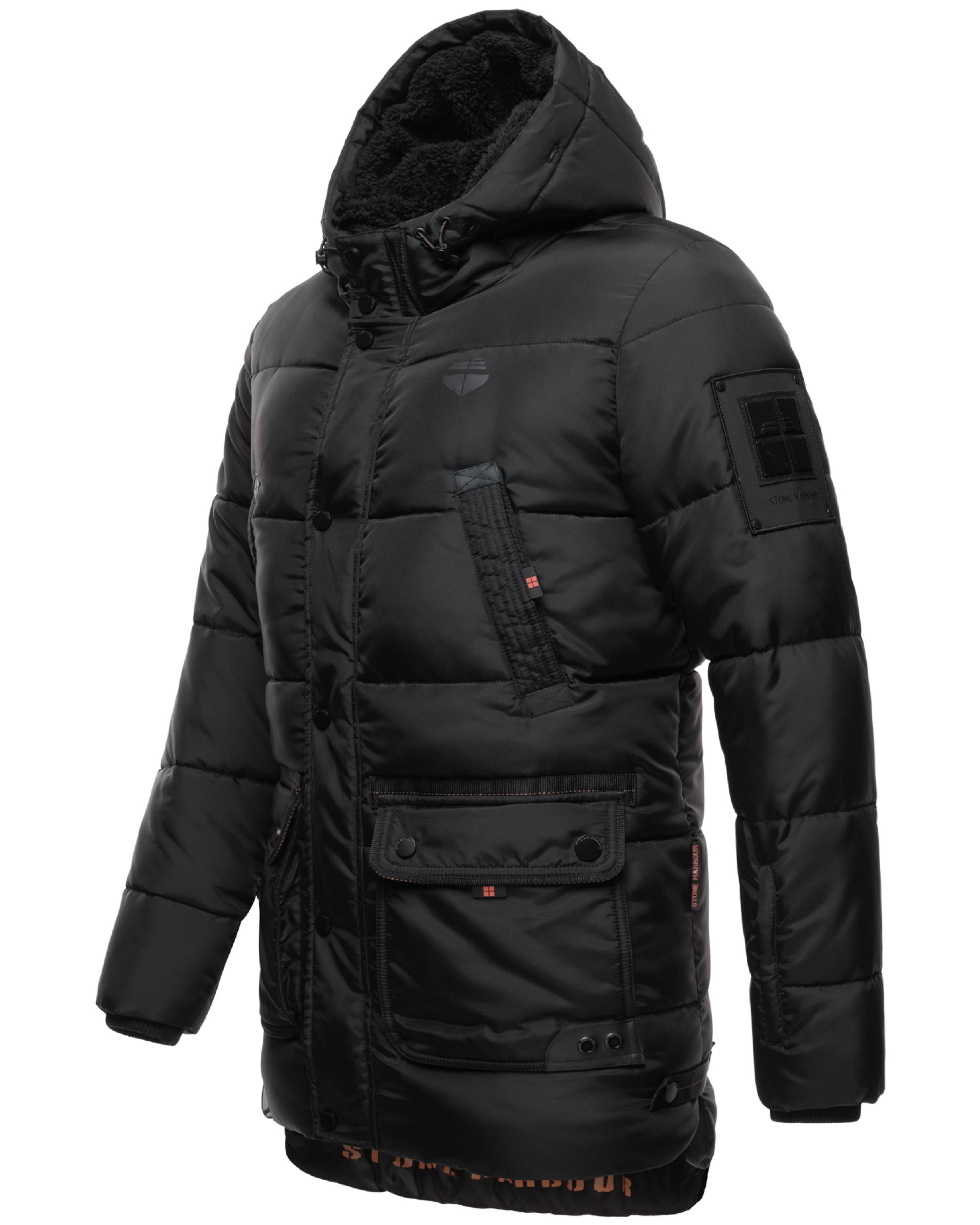 Winter Steppjacke mit abnehmbarer Kapuze "Mironoo" Black