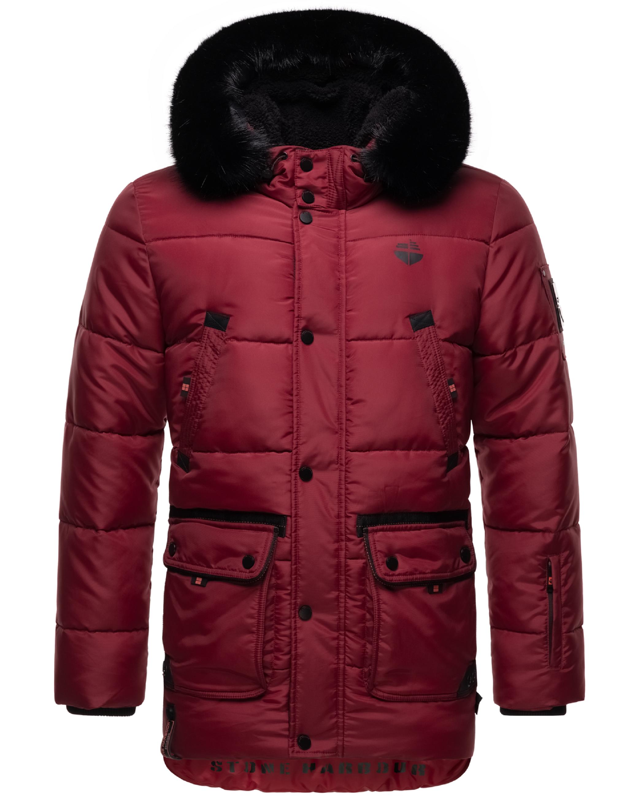 Winter Steppjacke mit abnehmbarer Kapuze "Mironoo" Granit Red