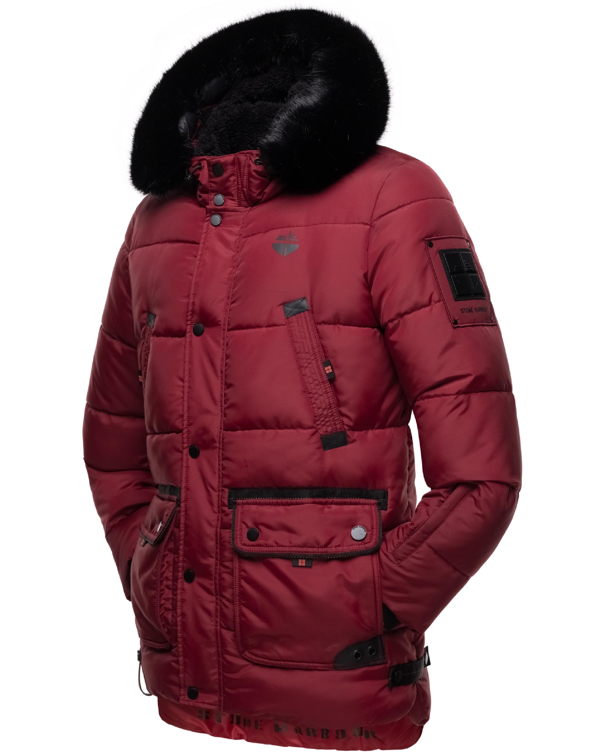 Winter Steppjacke mit abnehmbarer Kapuze "Mironoo" Granit Red