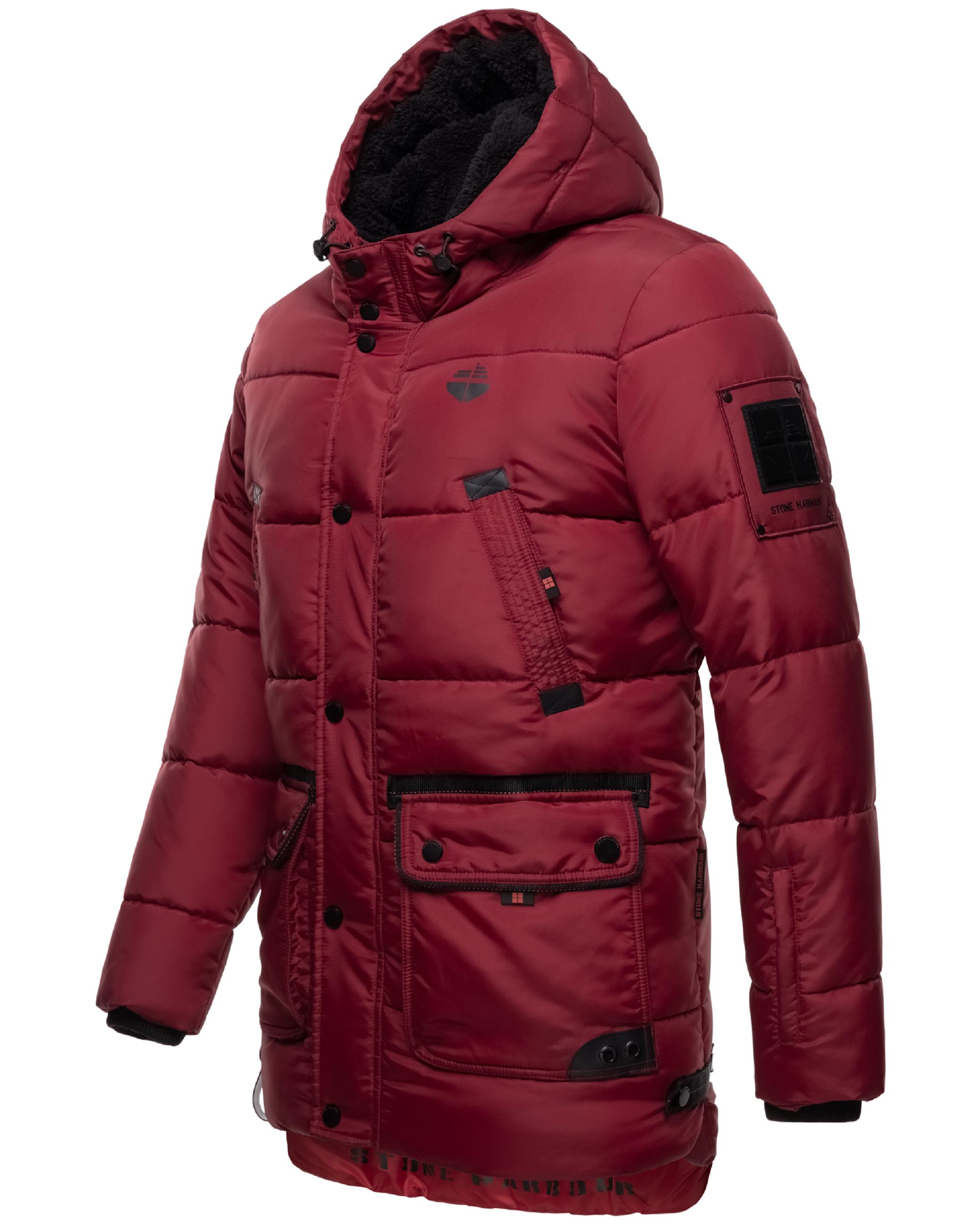 Winter Steppjacke mit abnehmbarer Kapuze "Mironoo" Granit Red