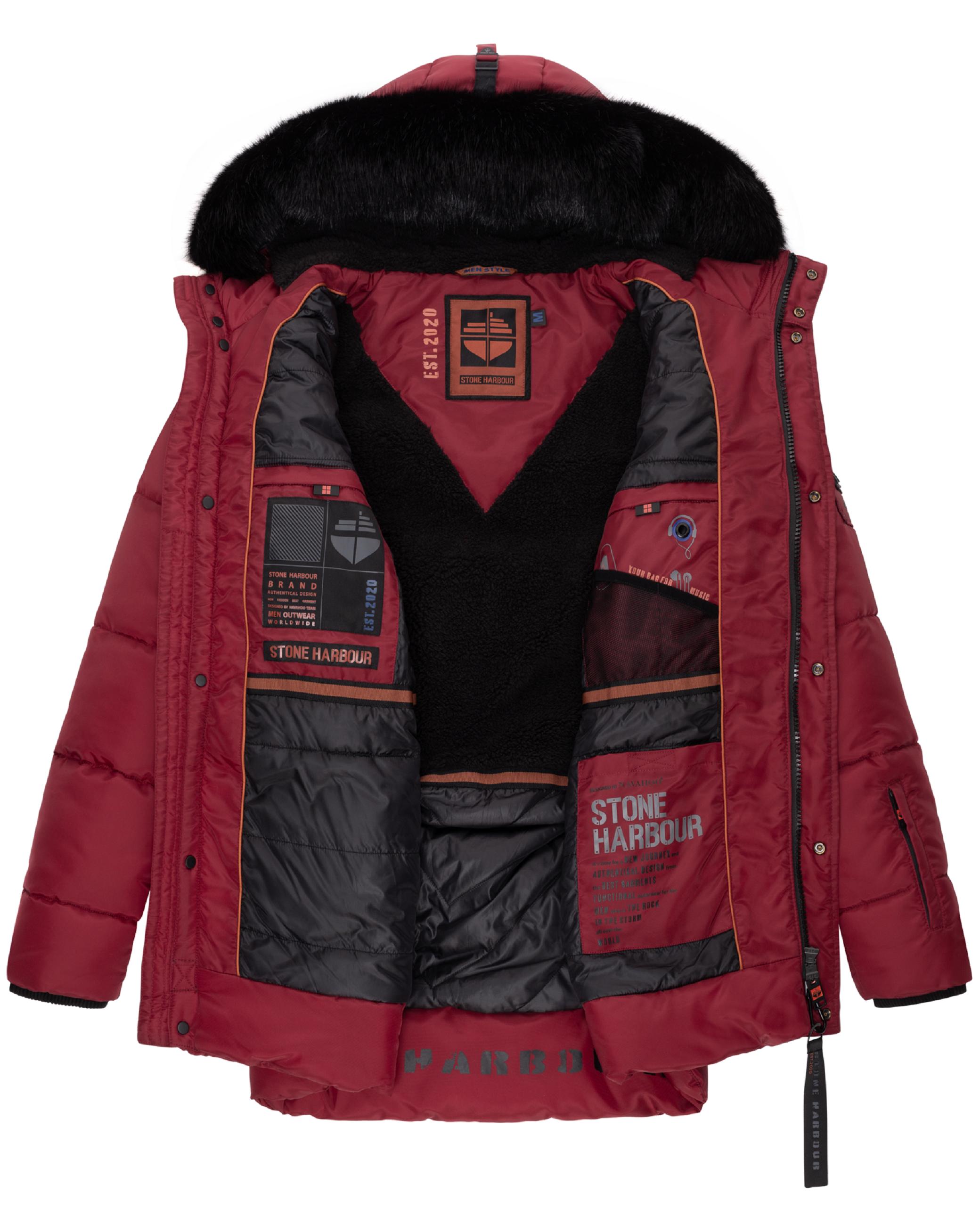 Winter Steppjacke mit abnehmbarer Kapuze "Mironoo" Granit Red