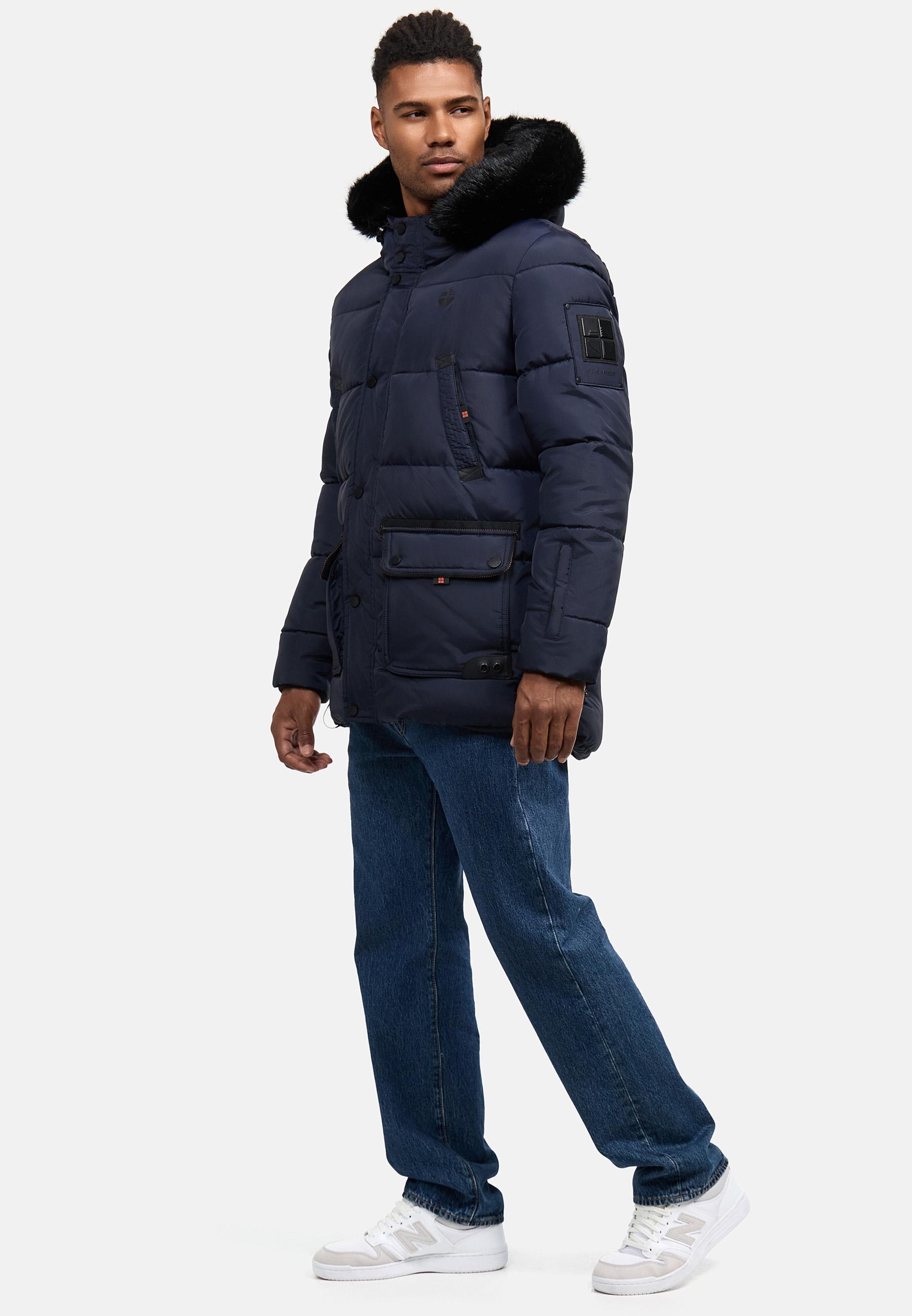 Winter Steppjacke mit abnehmbarer Kapuze "Mironoo" Navy