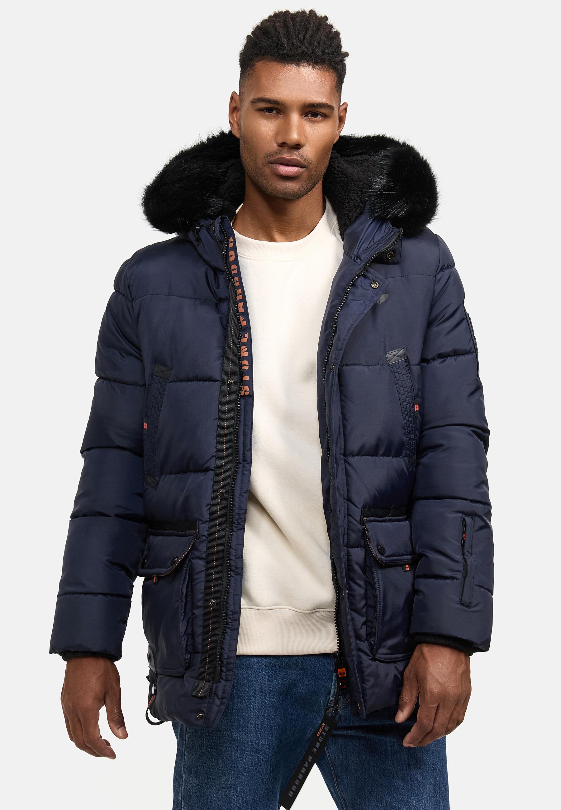 Winter Steppjacke mit abnehmbarer Kapuze "Mironoo" Navy