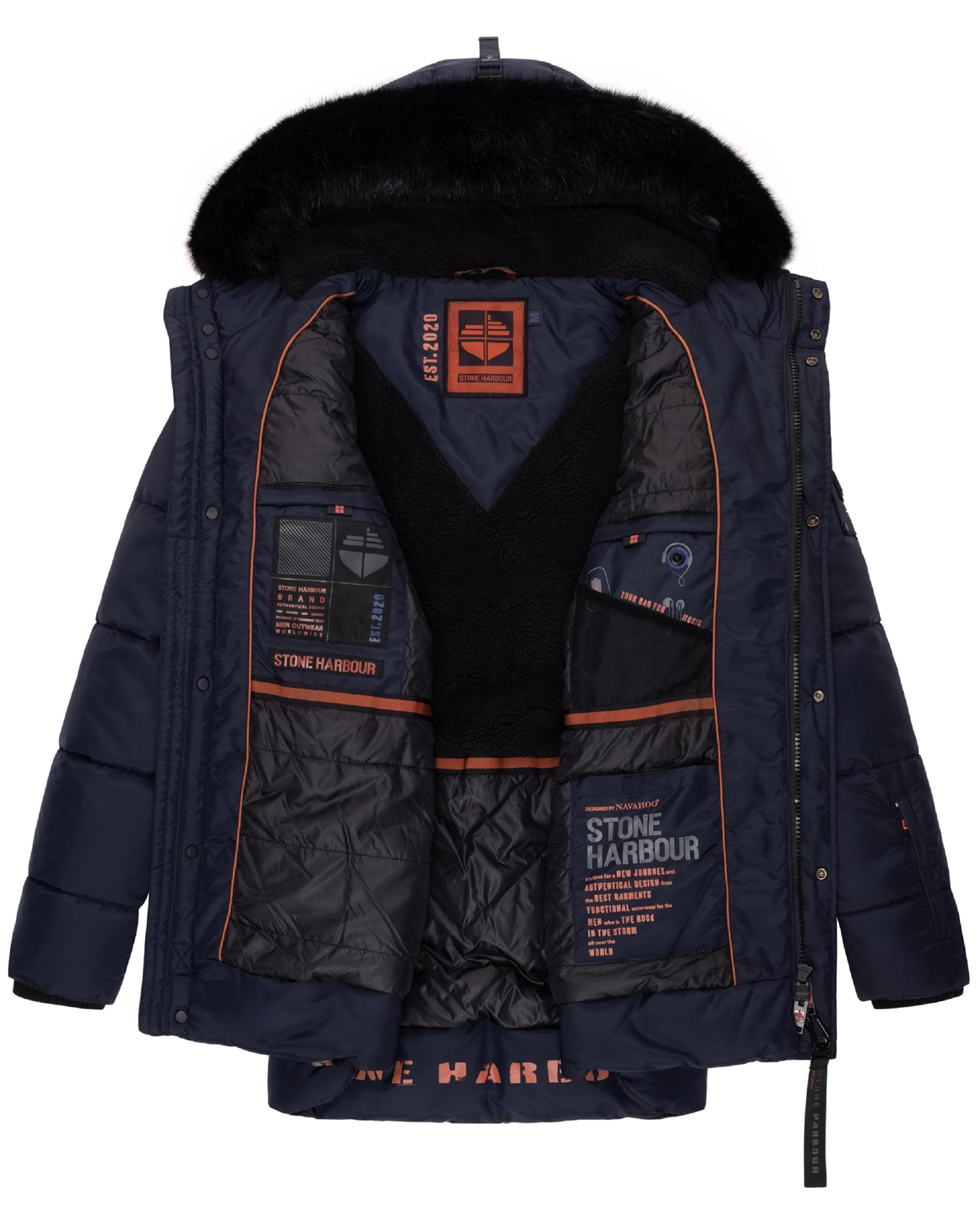 Winter Steppjacke mit abnehmbarer Kapuze "Mironoo" Navy