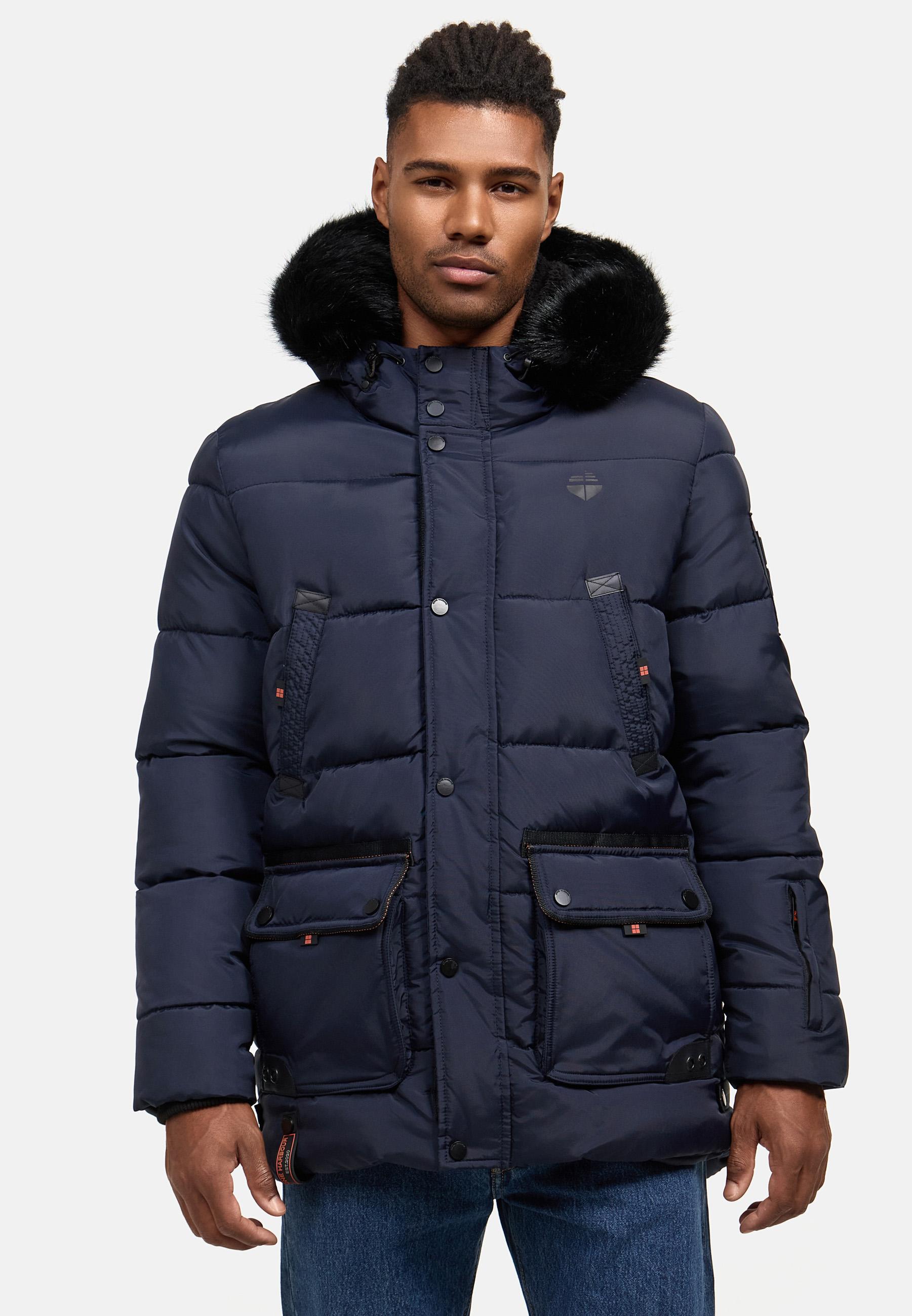 Winter Steppjacke mit abnehmbarer Kapuze "Mironoo" Navy