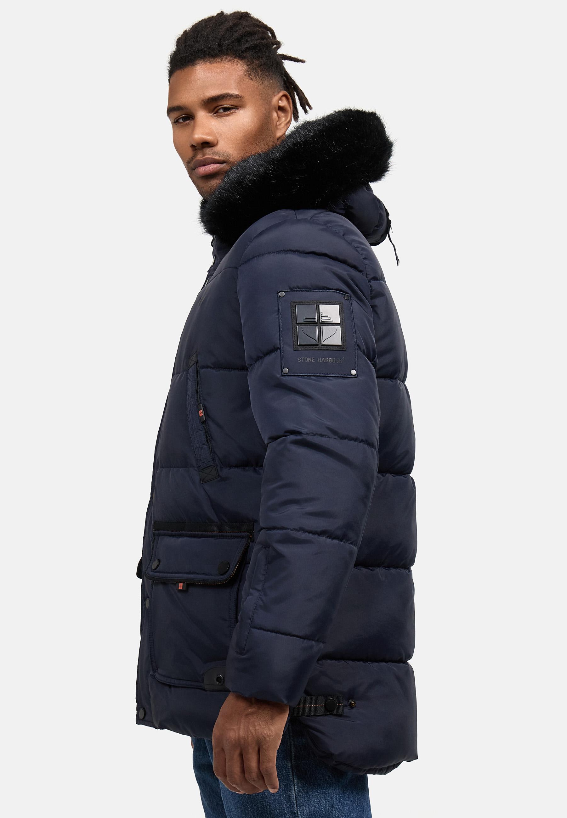 Winter Steppjacke mit abnehmbarer Kapuze "Mironoo" Navy