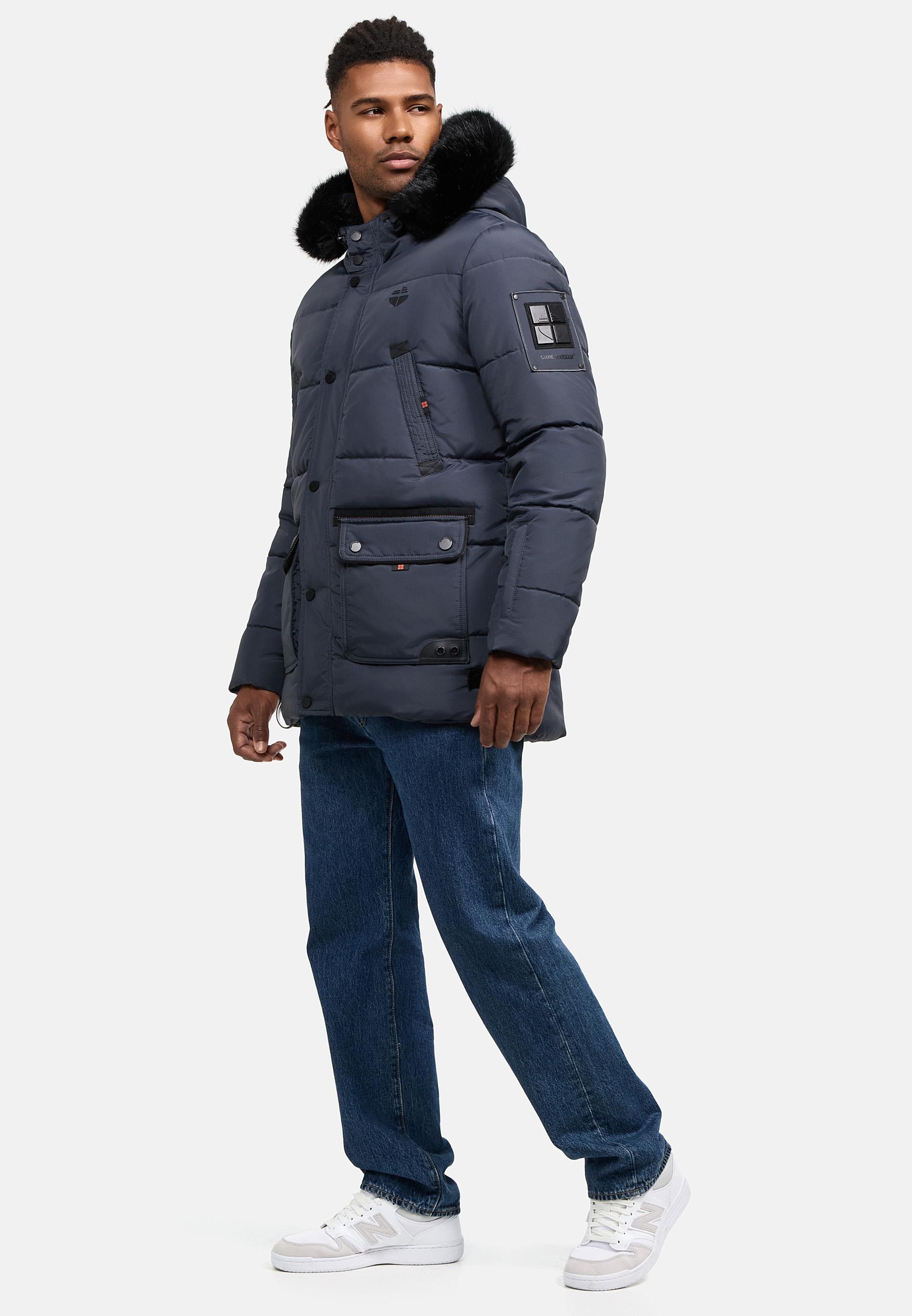 Winter Steppjacke mit abnehmbarer Kapuze "Mironoo" Stone Blue