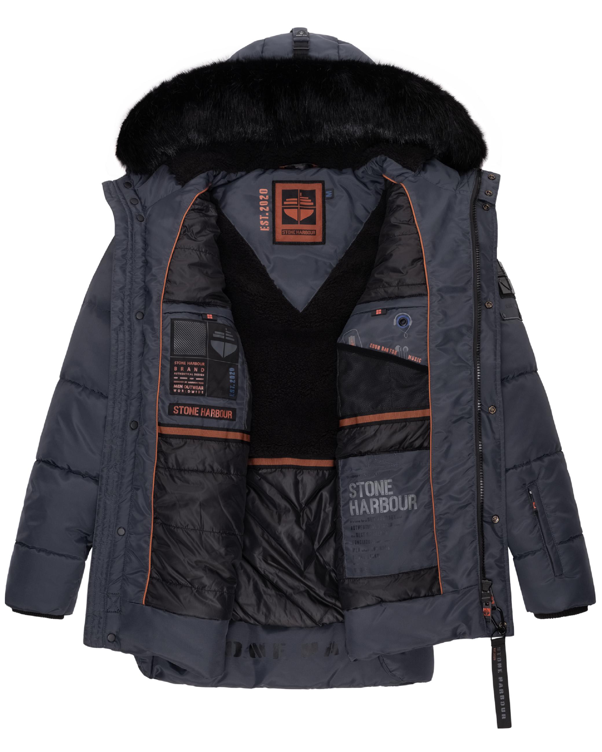 Winter Steppjacke mit abnehmbarer Kapuze "Mironoo" Stone Blue