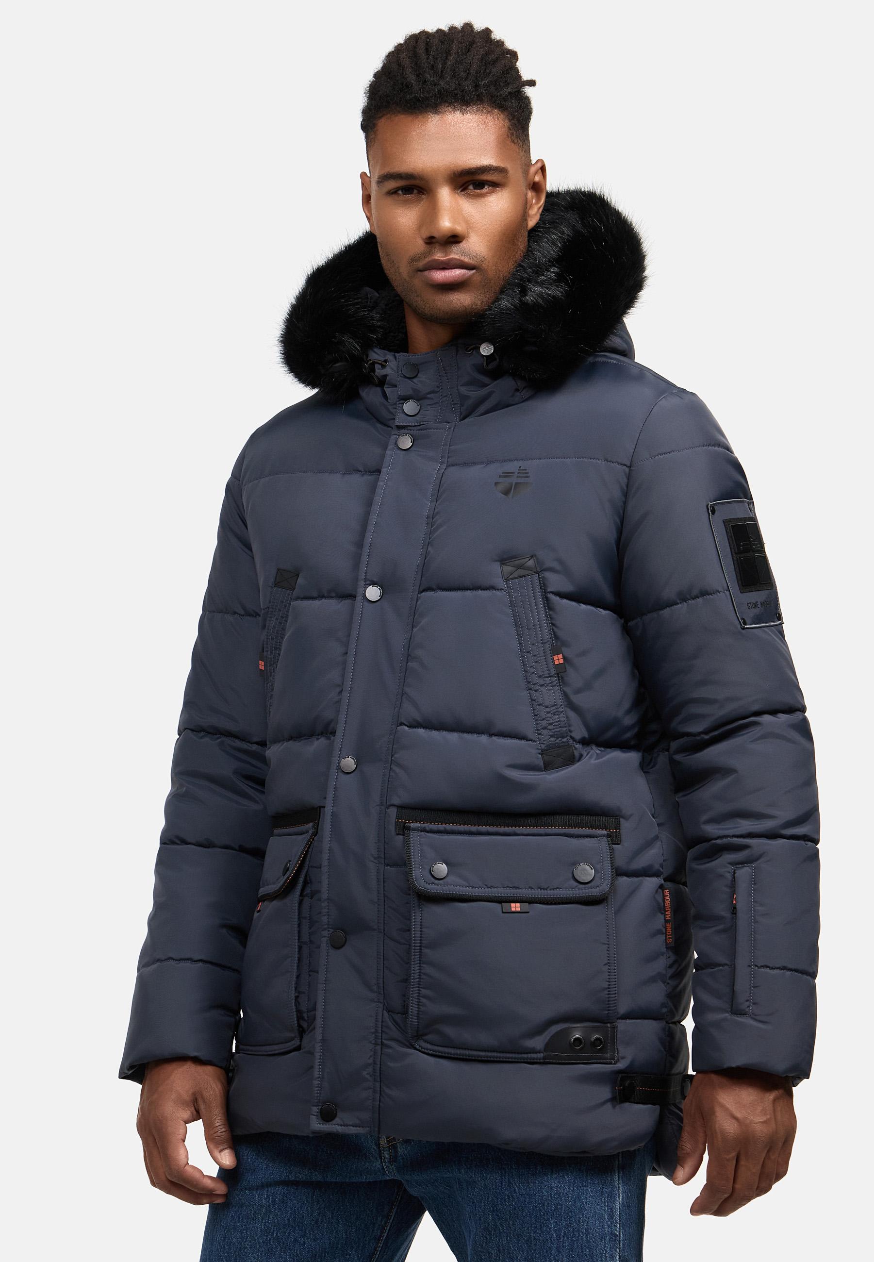 Winter Steppjacke mit abnehmbarer Kapuze "Mironoo" Stone Blue