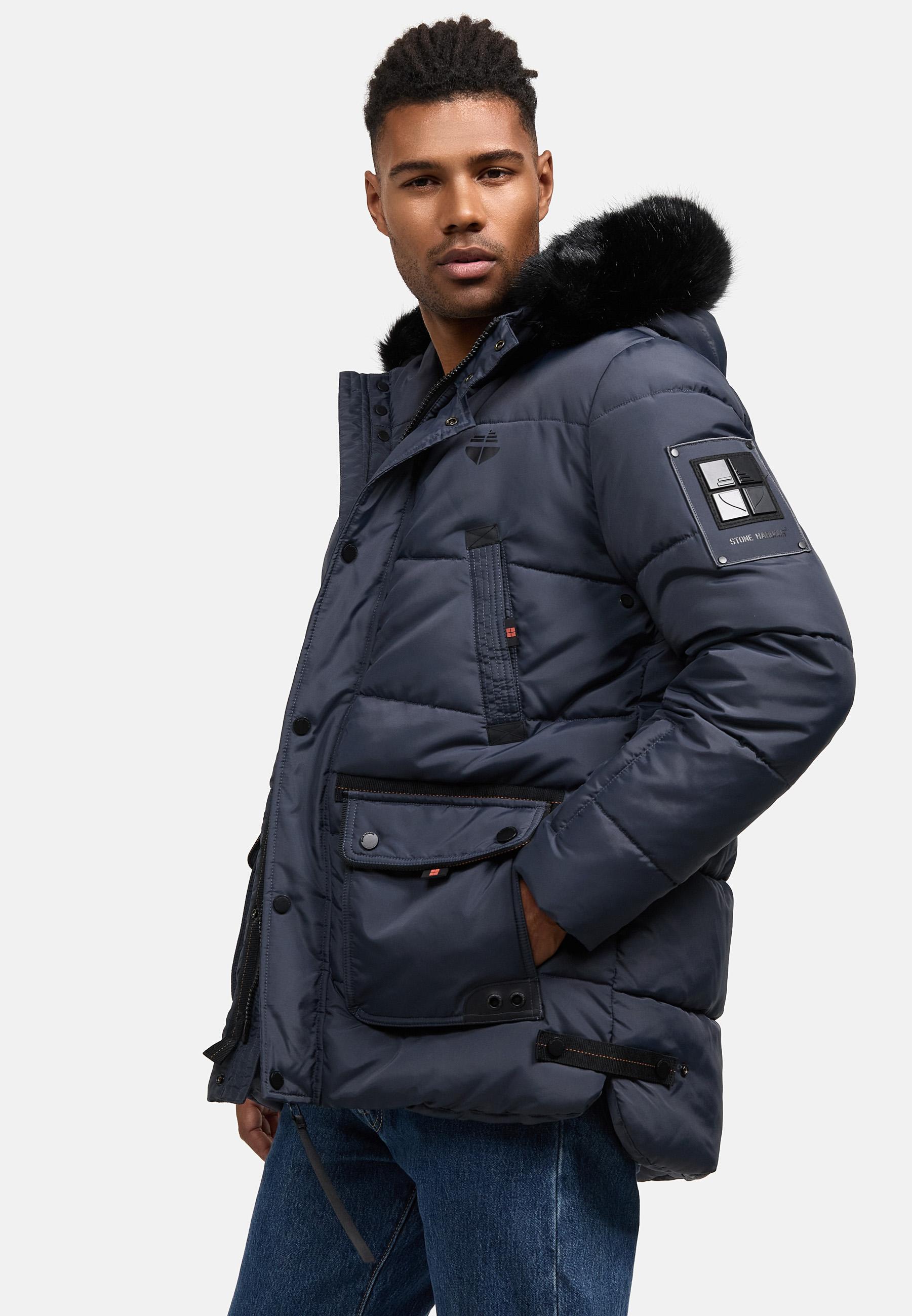 Winter Steppjacke mit abnehmbarer Kapuze "Mironoo" Stone Blue