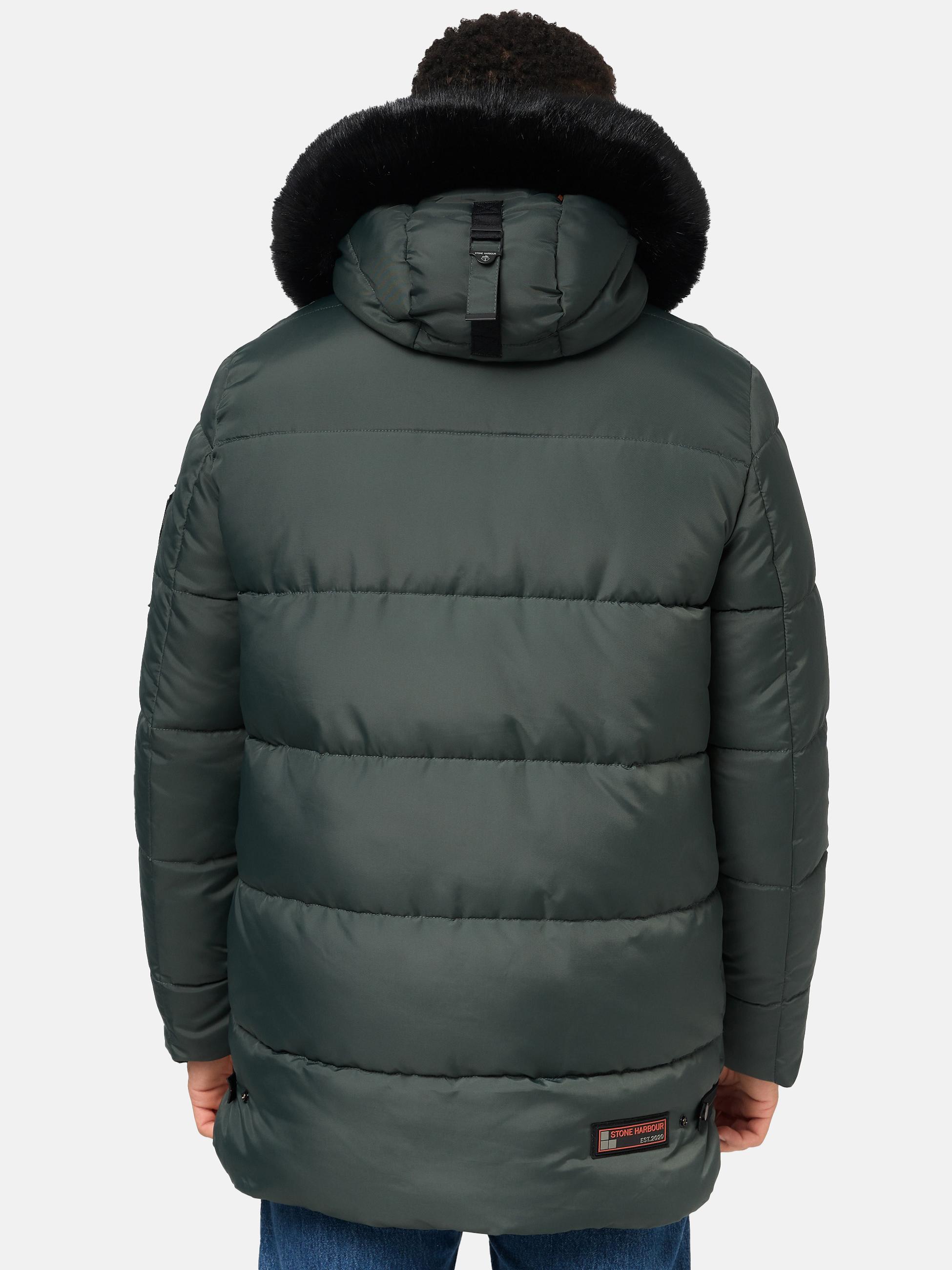 Winter Steppjacke mit abnehmbarer Kapuze "Mironoo" Stone Green