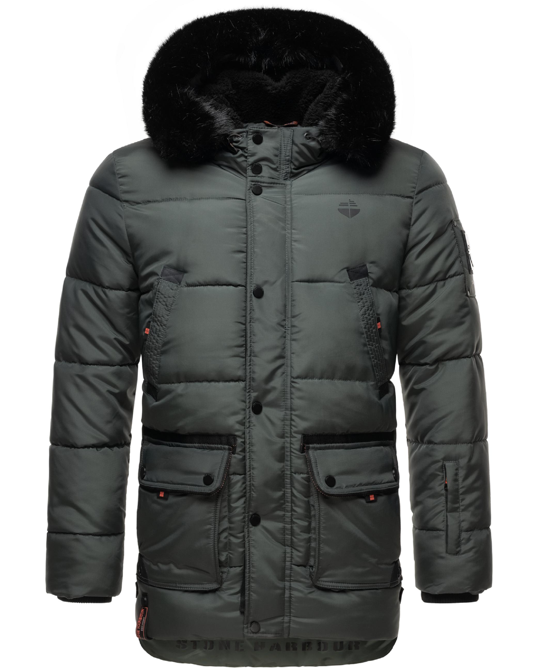 Winter Steppjacke mit abnehmbarer Kapuze "Mironoo" Stone Green