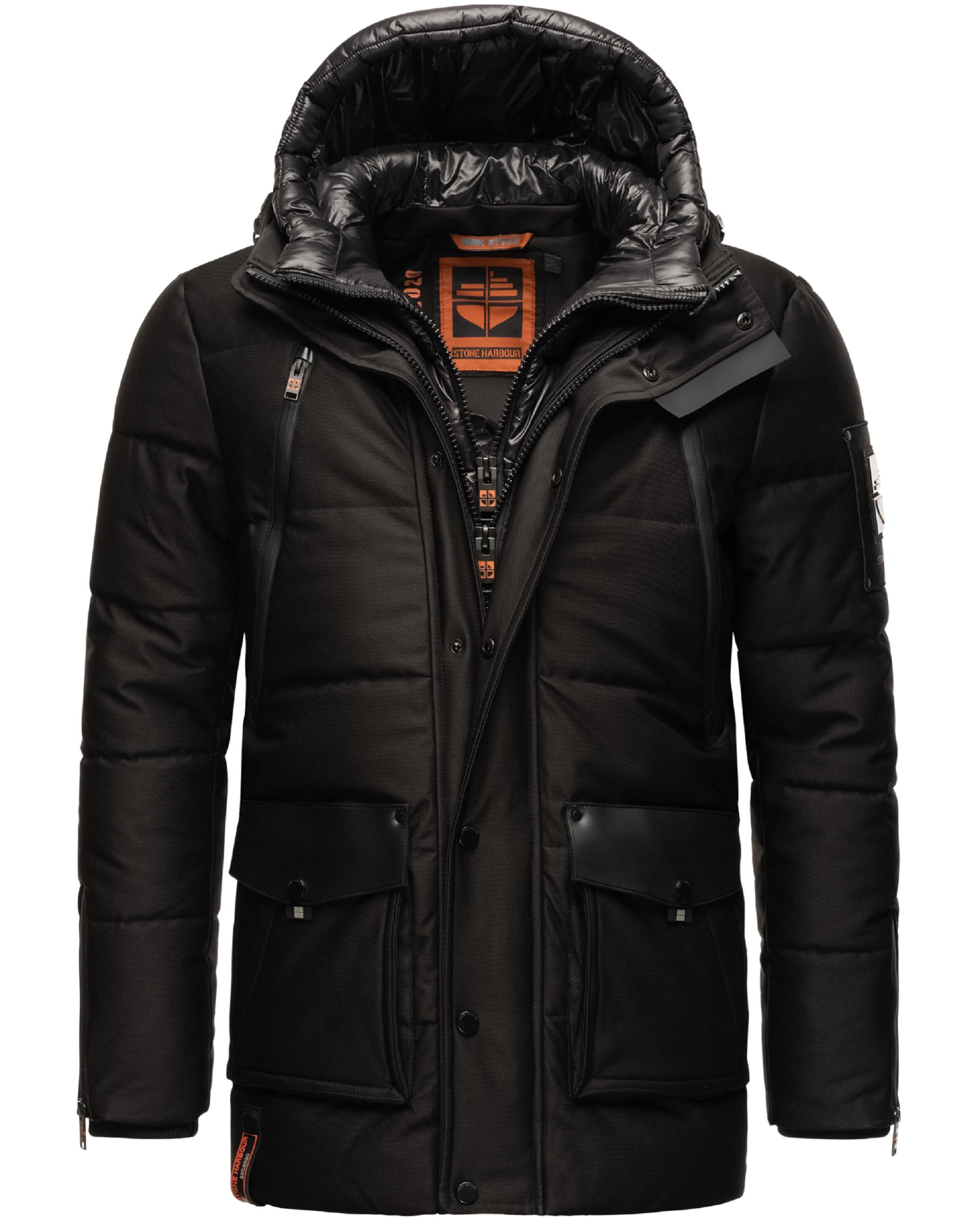 Kurzer Winterparka mit Kapuze "Mitjaa" Black