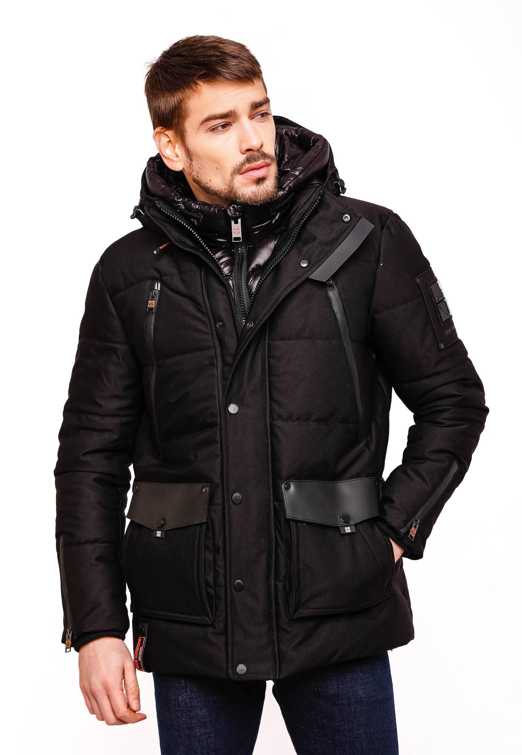 Kurzer Winterparka mit Kapuze "Mitjaa" Black