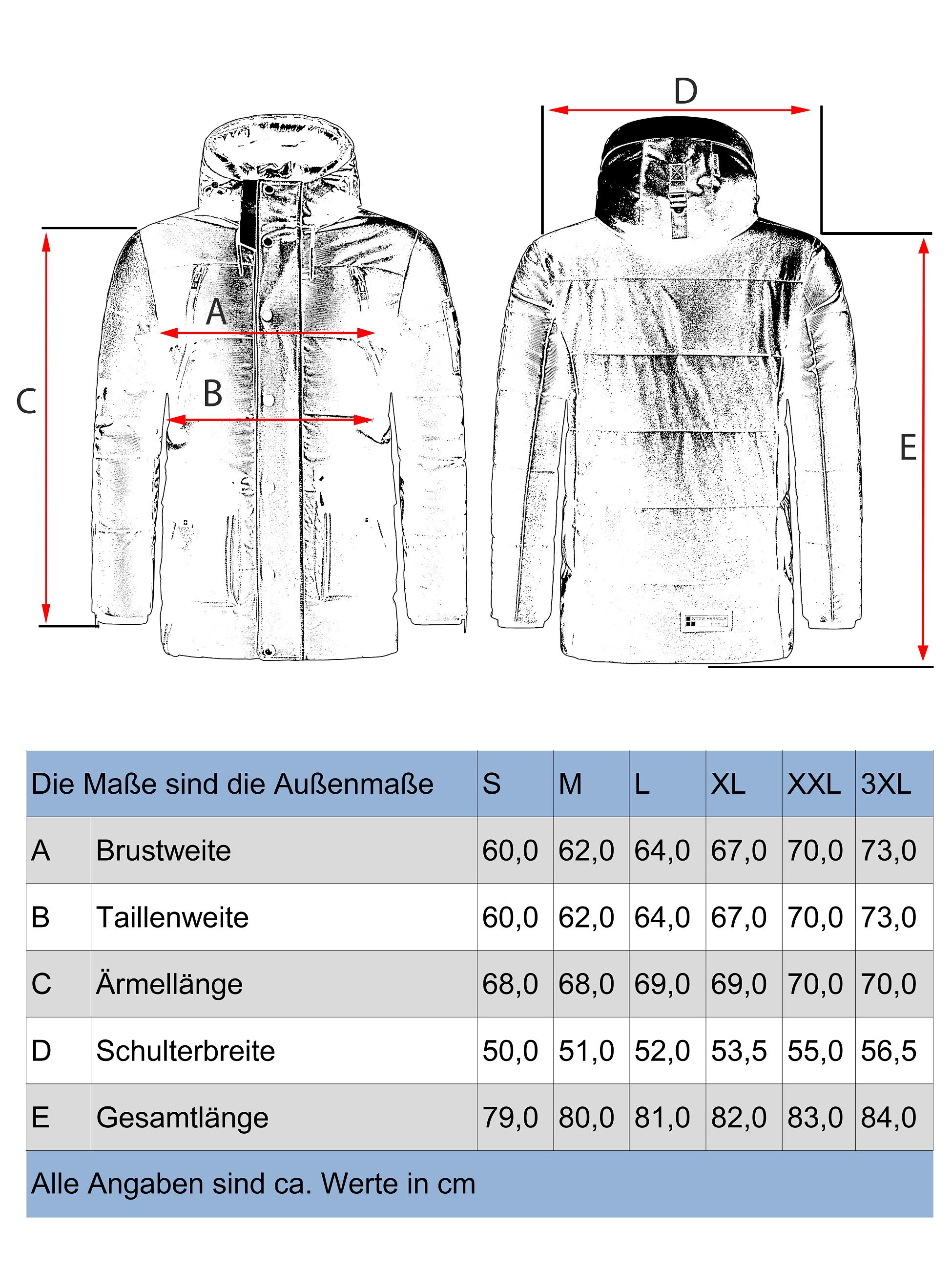 Grössentabelle - Kurzer Winterparka mit Kapuze "Mitjaa"