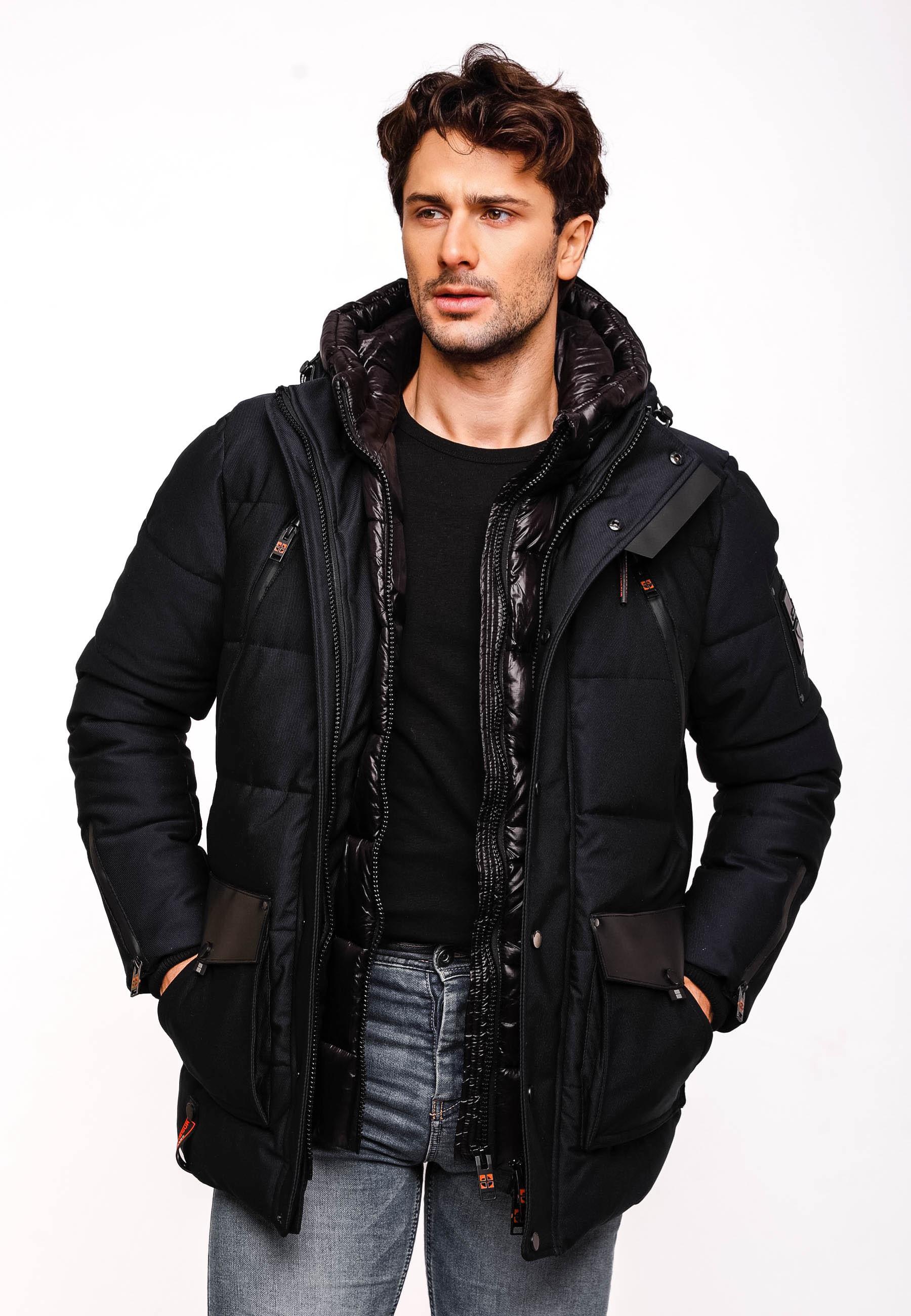 Kurzer Winterparka mit Kapuze "Mitjaa" Navy