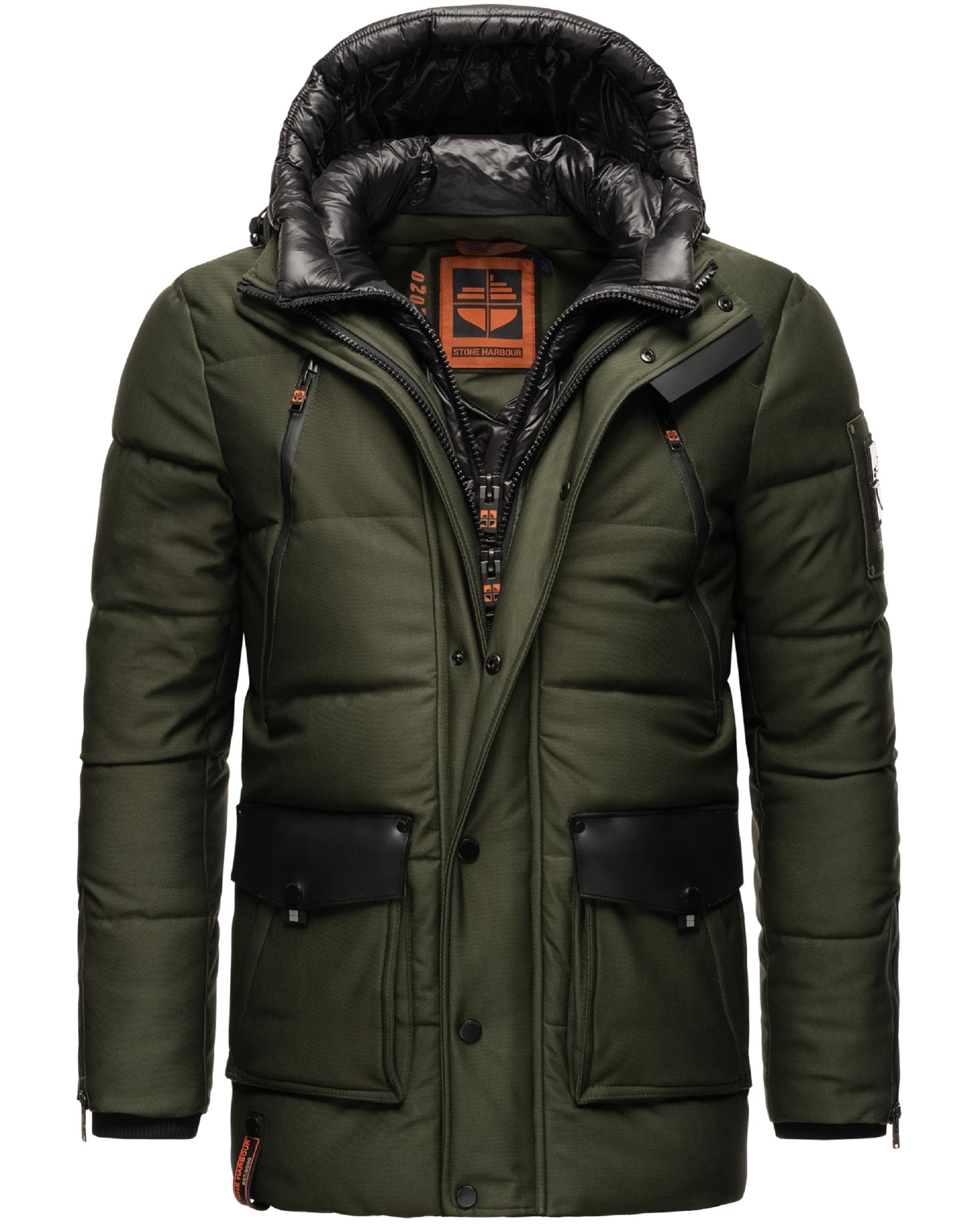 Kurzer Winterparka mit Kapuze "Mitjaa" Olive