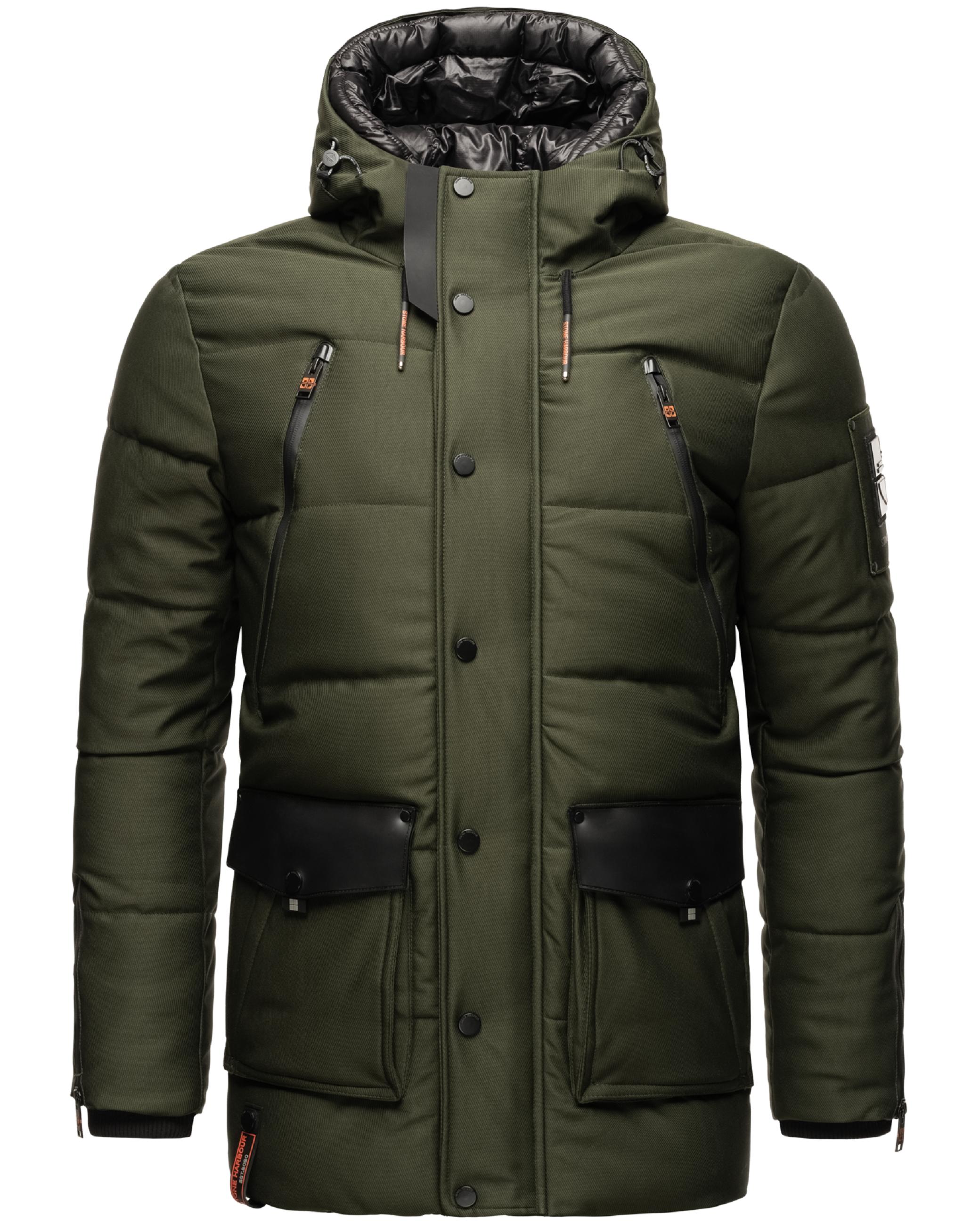 Kurzer Winterparka mit Kapuze "Mitjaa" Olive