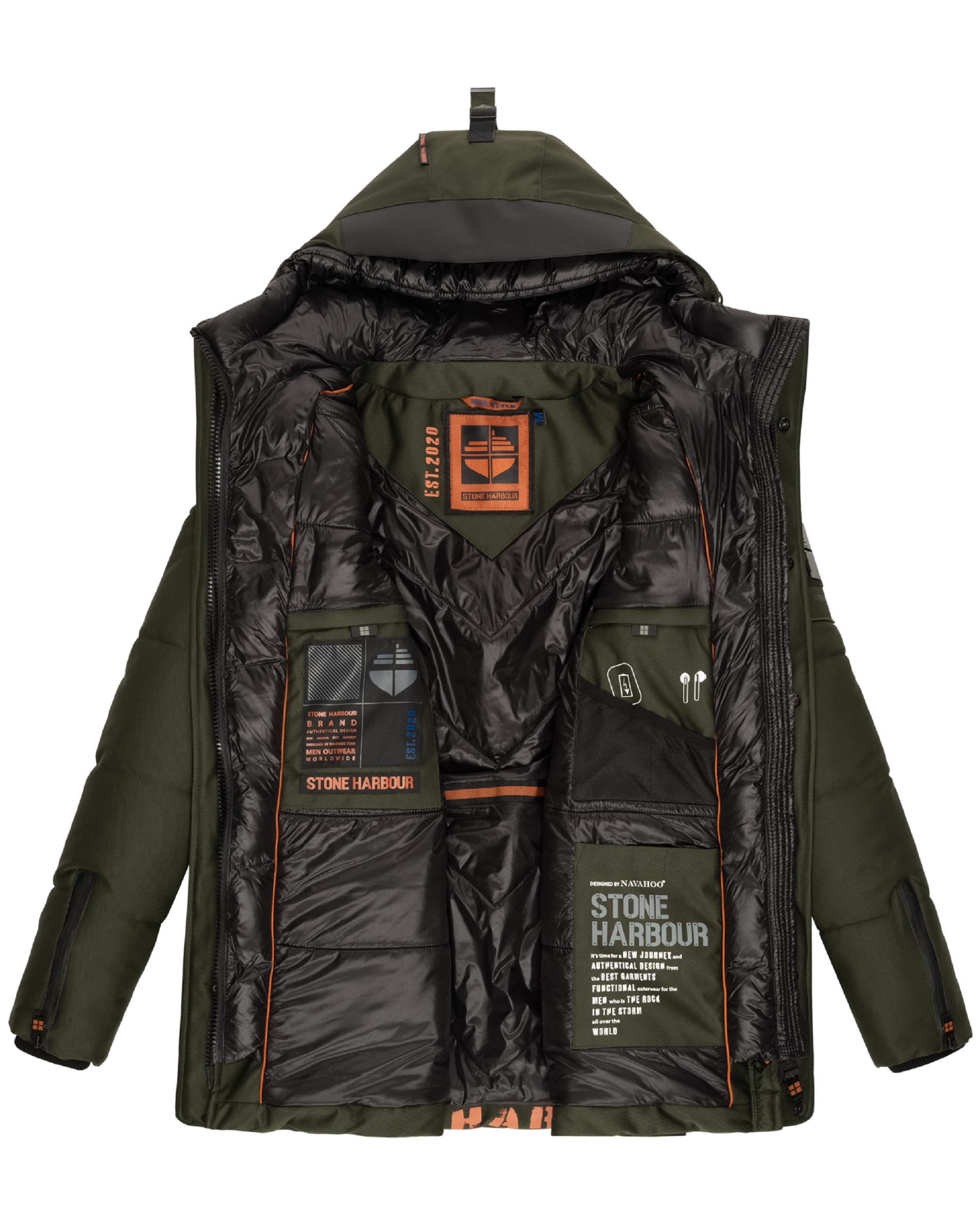 Kurzer Winterparka mit Kapuze "Mitjaa" Olive