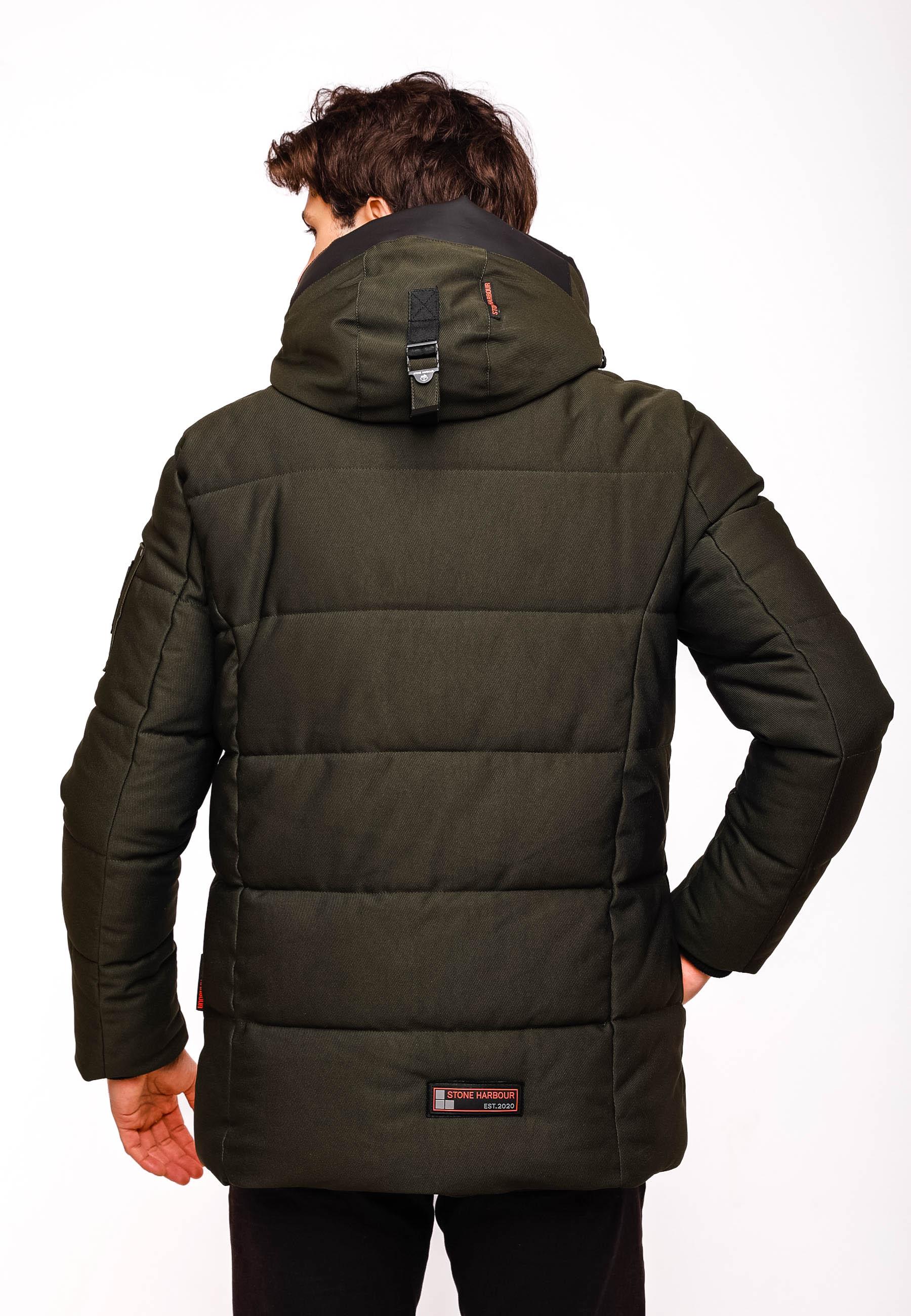 Kurzer Winterparka mit Kapuze "Mitjaa" Olive