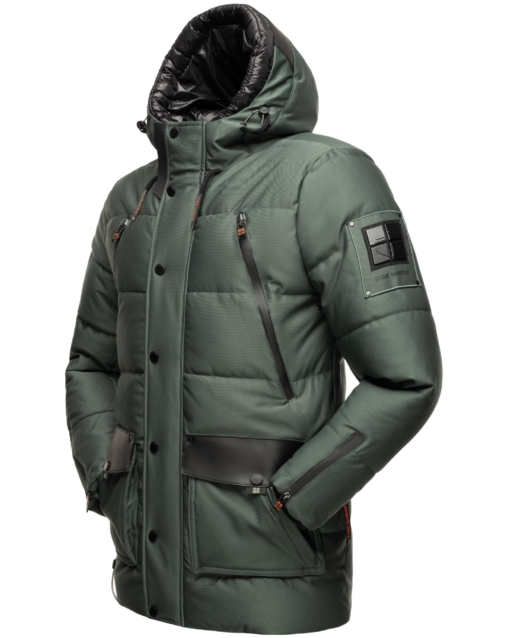 Kurzer Winterparka mit Kapuze "Mitjaa" Stone Green