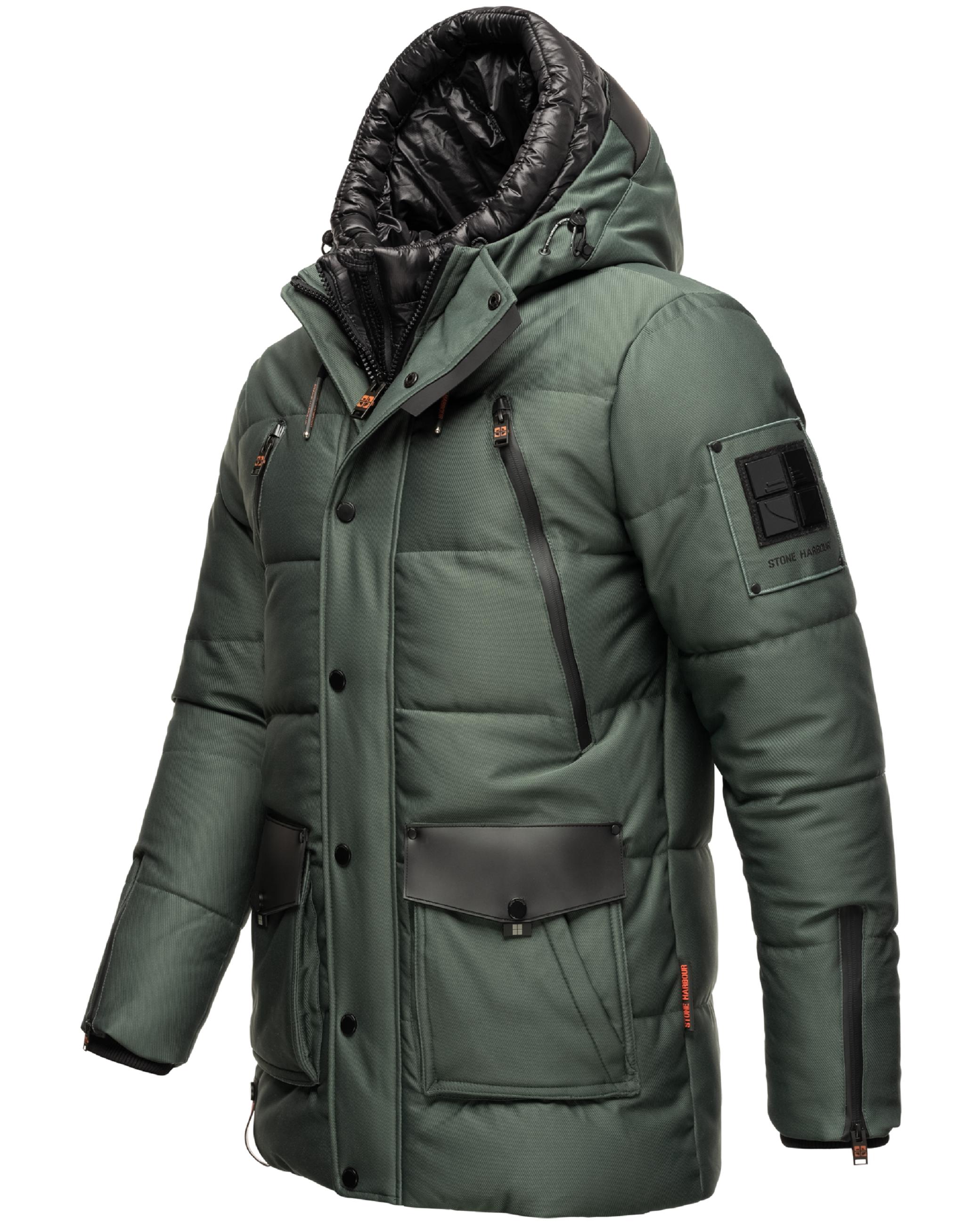 Kurzer Winterparka mit Kapuze "Mitjaa" Stone Green